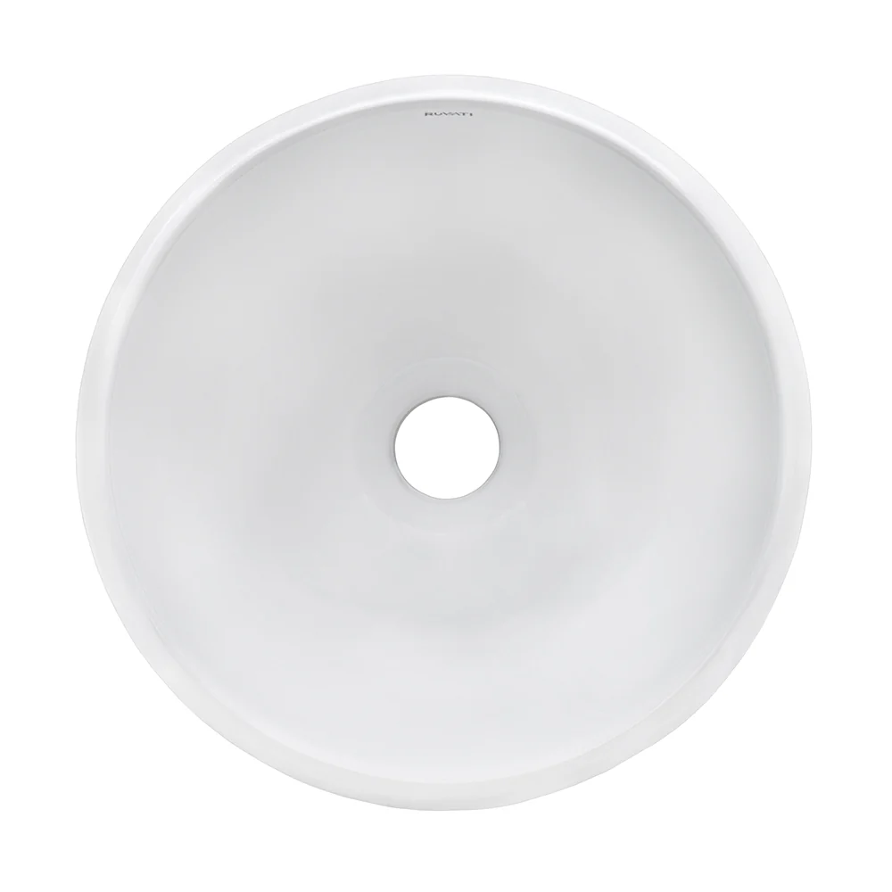 12" Bathroom Vessel Sink Round White Circular Above Counter Porcelain Ceramic - Image 5