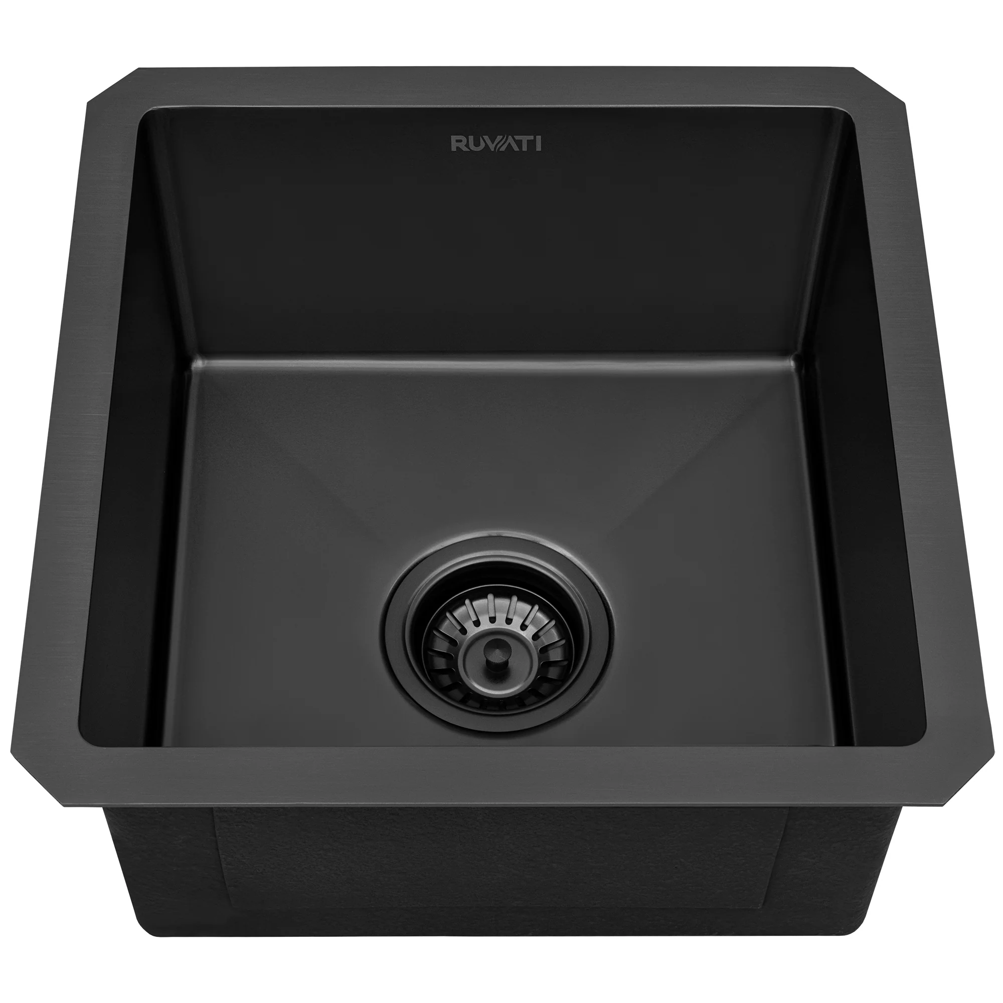 15-inch Gunmetal Black Stainless Steel Undermount Bar Prep 16 Gauge Kitchen Sink - Image 3