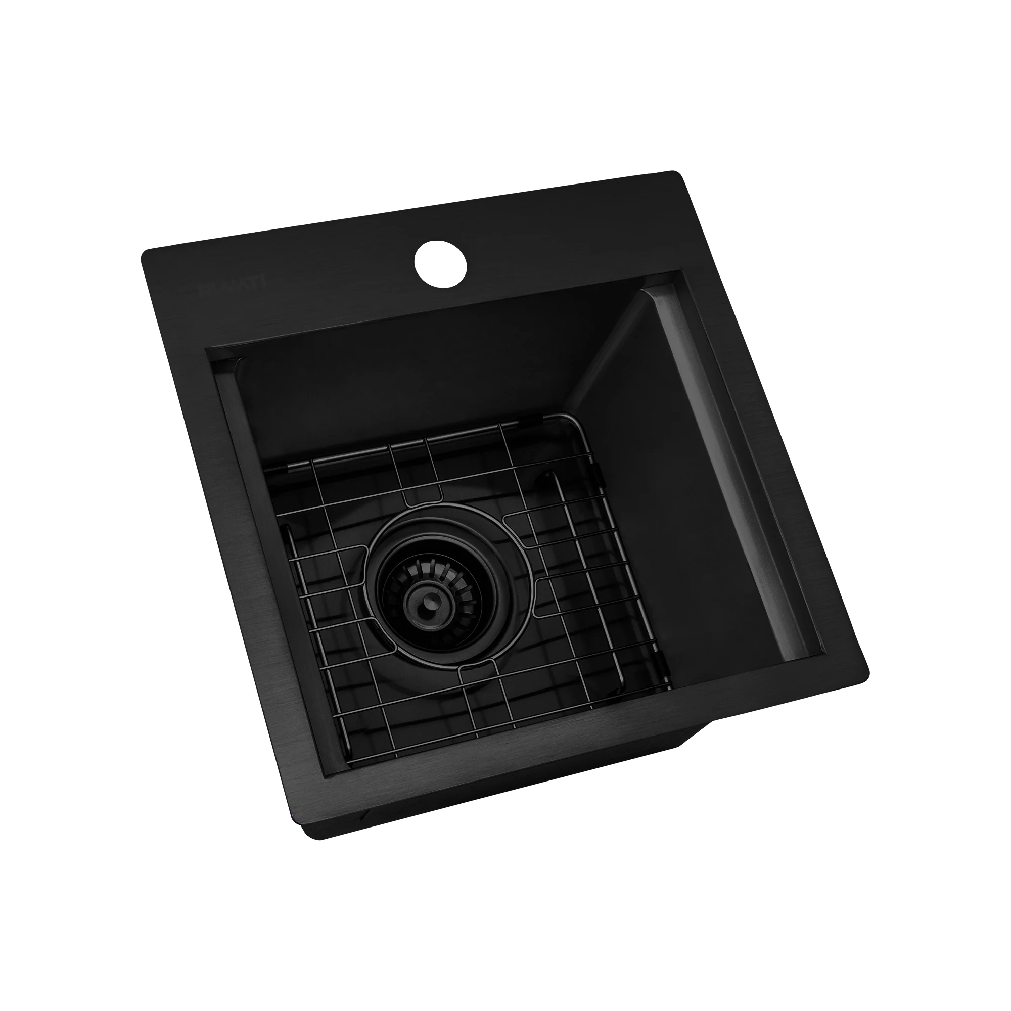 15 inch Gunmetal Black Stainless Steel Workstation Wet Bar Sink Drop-in Topmount - Image 3