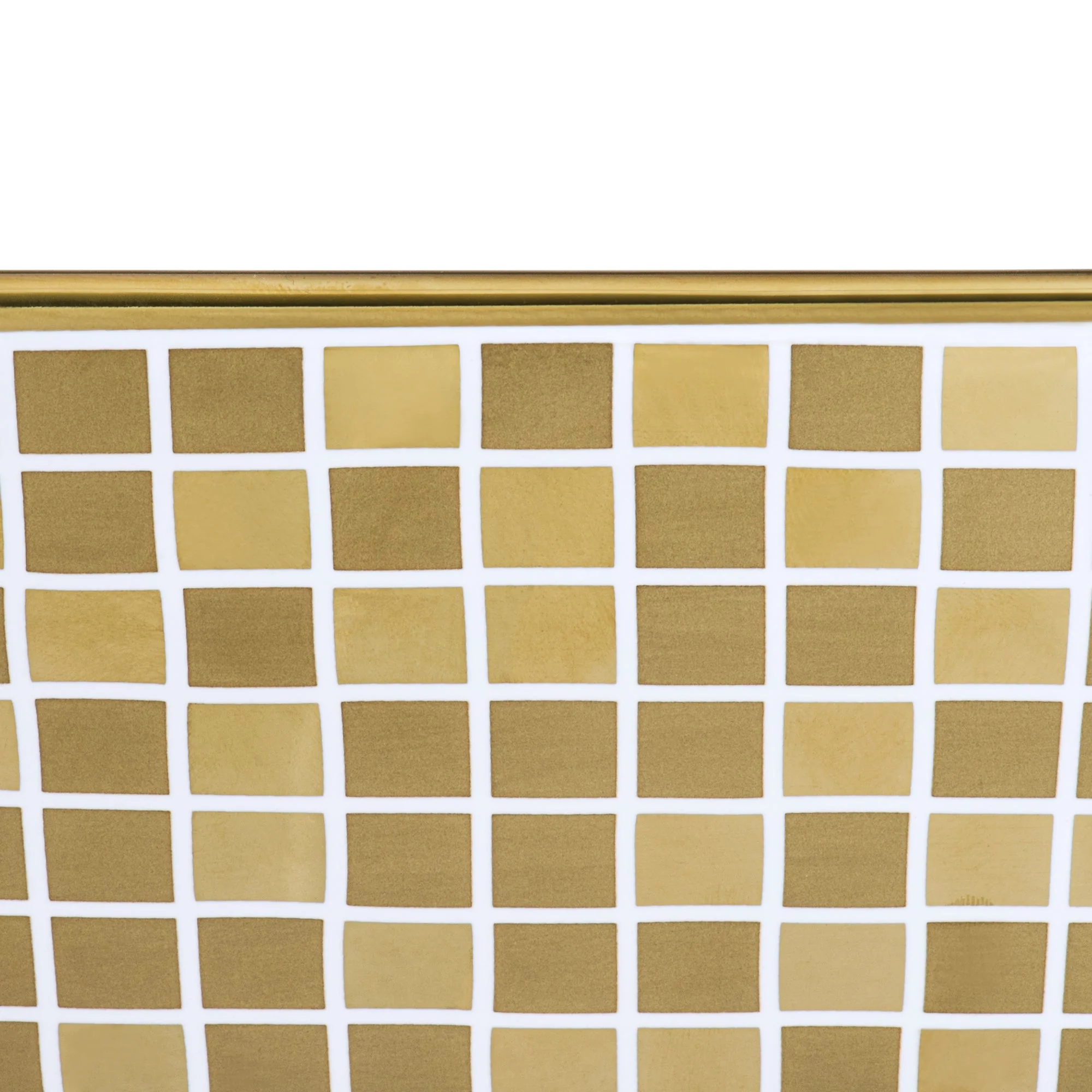 15 x 15 '' Bathroom Vessel Sink Gold Decorative Pattern Above Vanity Counter White Porcelain Ceramic B - Image 3