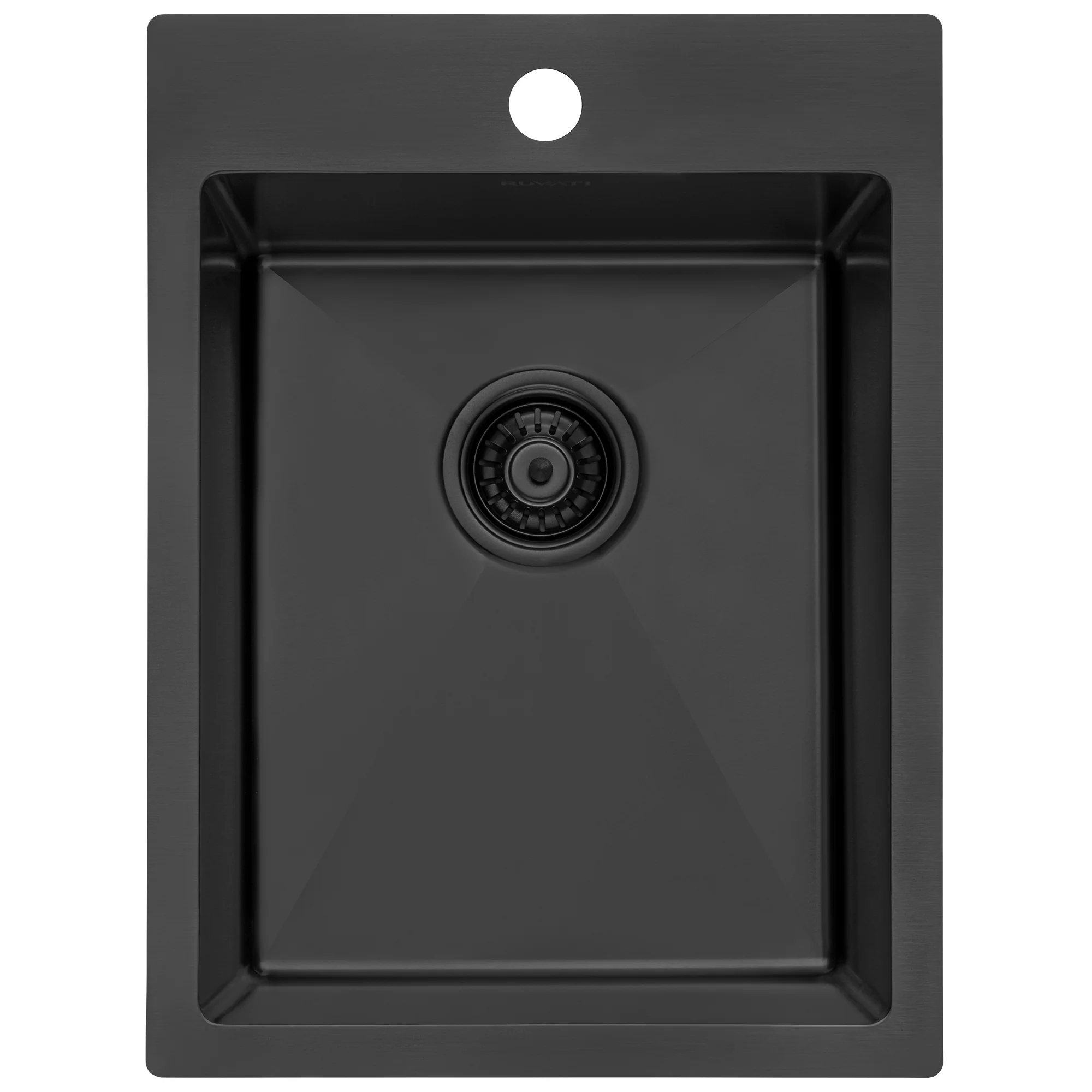 15 x 20 inch Gunmetal Black Stainless Steel Drop-in Topmount Bar Prep Sink Single Bowl - Image 2