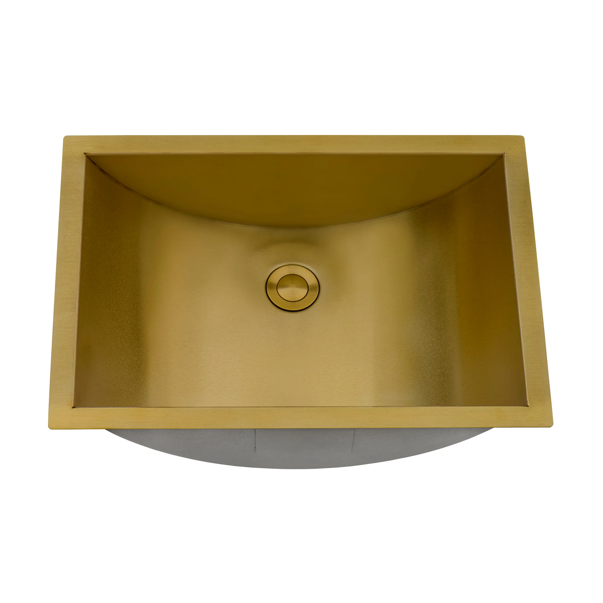 16 x 11 '' Brushed Gold Polished Brass Rectangular Bathroom Sink Undermount - Image 4
