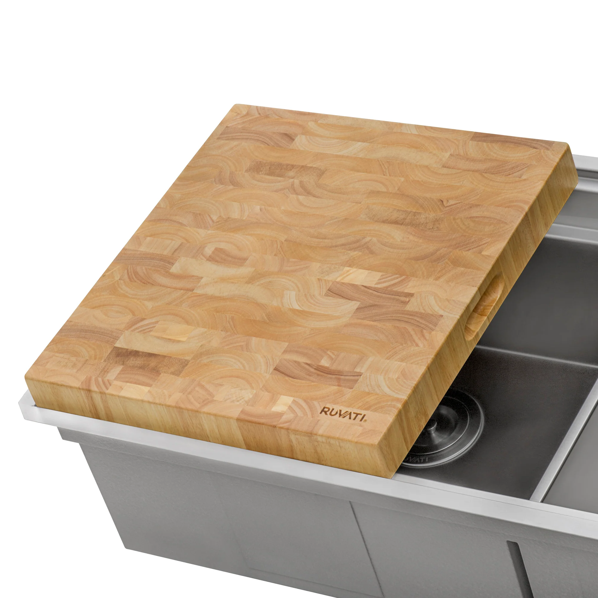 17 x 16 x 2 inch thick End Grain French Oak Butcher Block Solid Wood Large Cutting Board - Image 2