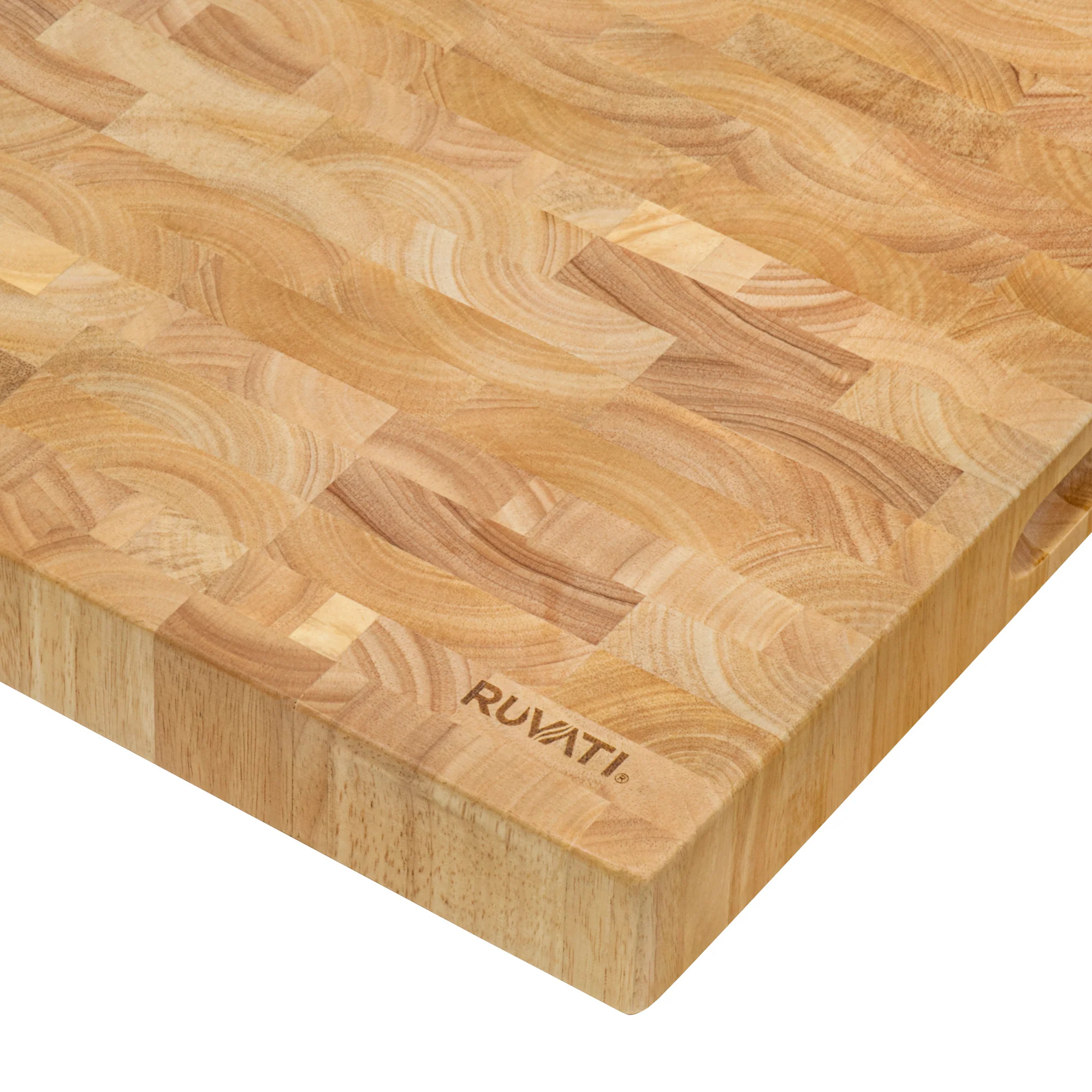 17 x 16 x 2 inch thick End Grain French Oak Butcher Block Solid Wood Large Cutting Board - Image 4
