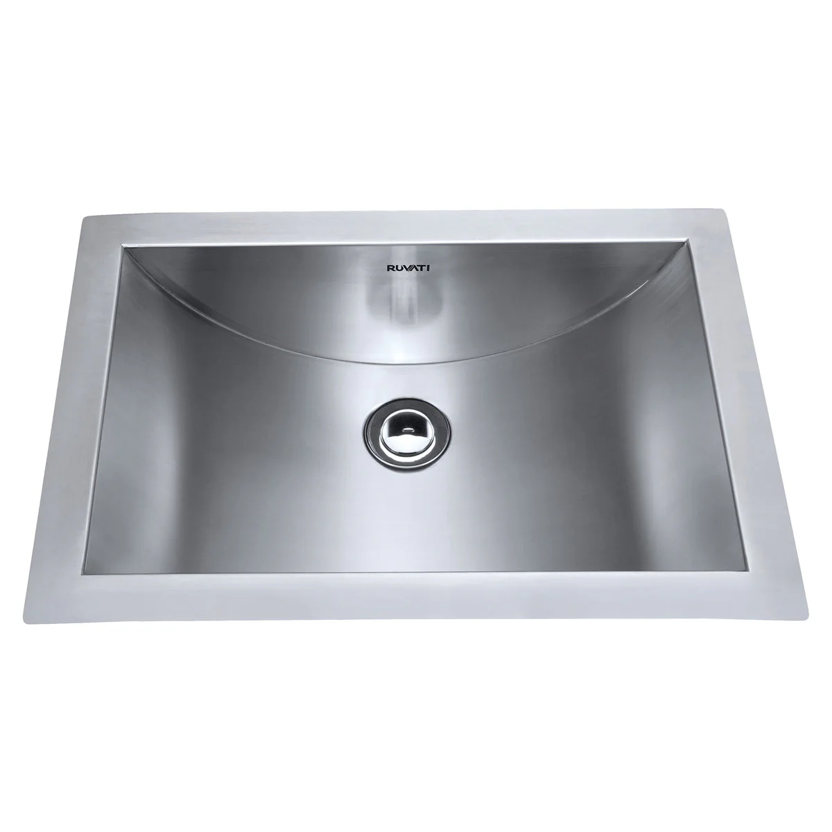 18 x 12 '' Brushed Stainless Steel Rectangular Bathroom Sink Undermount - Image 3