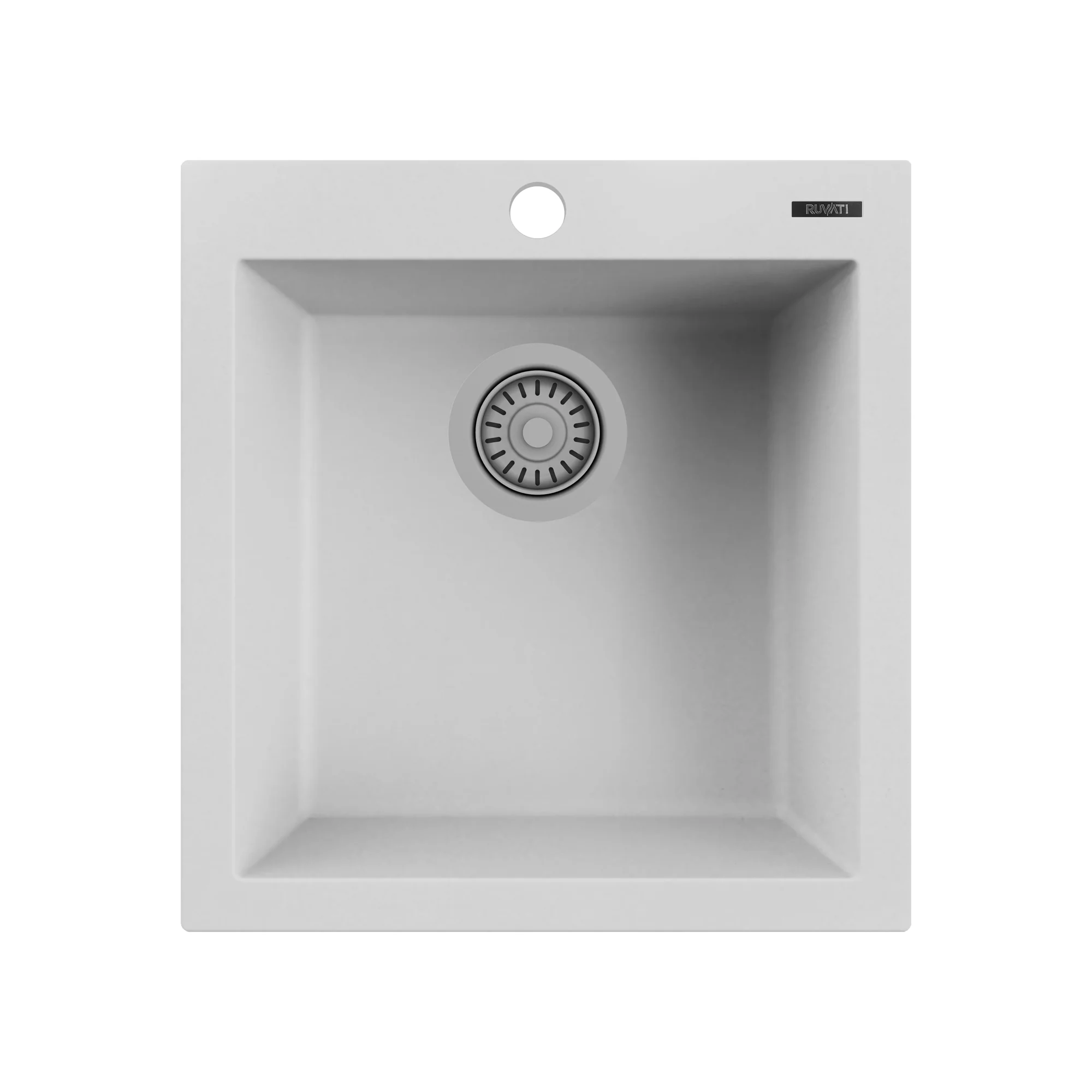 18x20 in epiGranite Drop-in Topmount Granite Composite Single Bowl Wet Bar Prep Sink Arctic White - Image 2