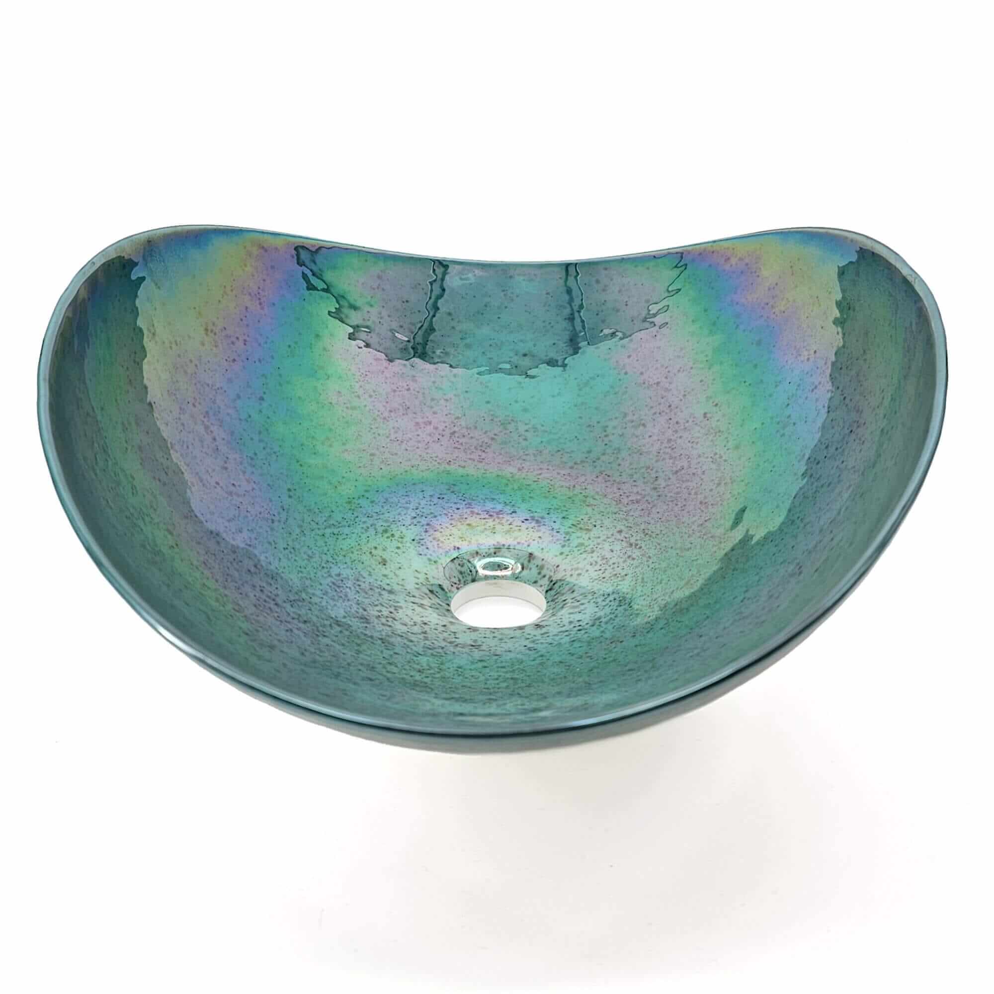 19 " Murano Glass Art Vessel Bathroom Sink Seafoam Green - Image 4