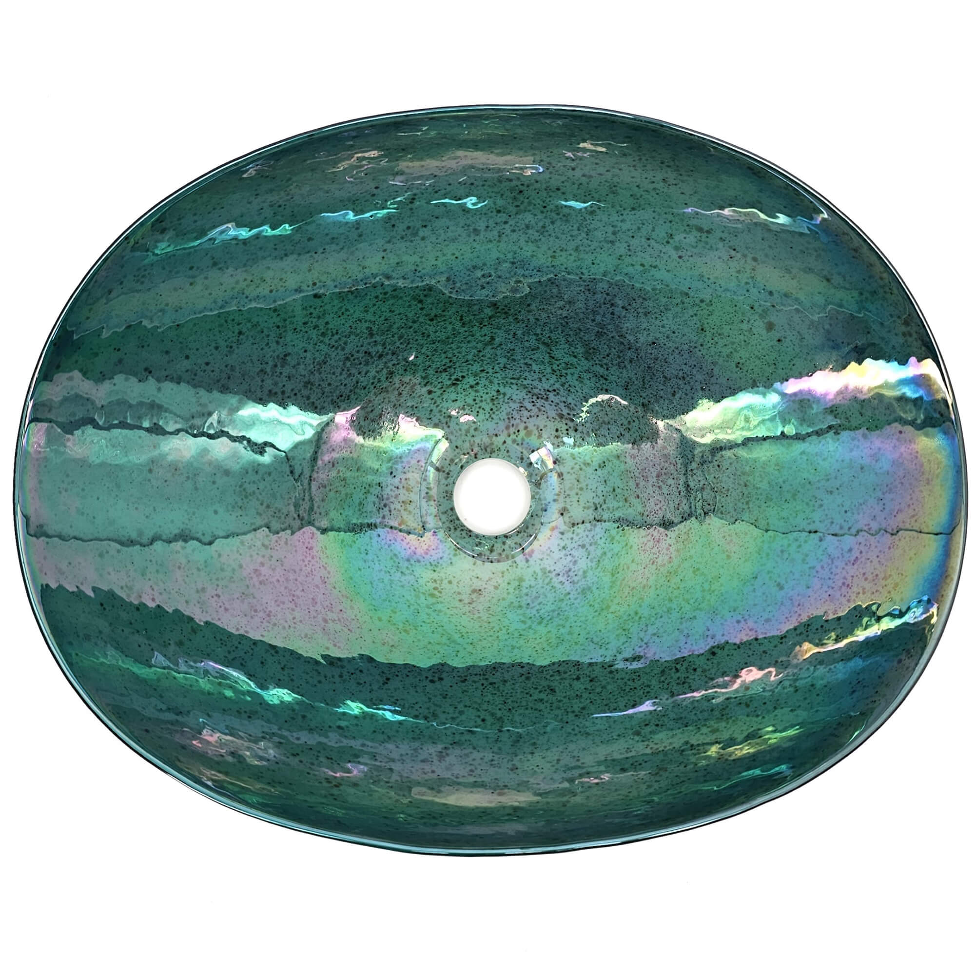 19 " Murano Glass Art Vessel Bathroom Sink Seafoam Green - Image 5