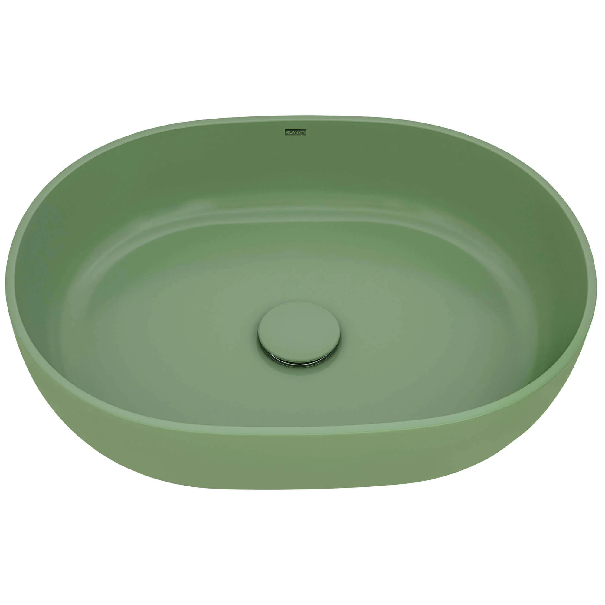 19" Solid Surface Bathroom Vessel Sink Avocado Lime Green - Image 3