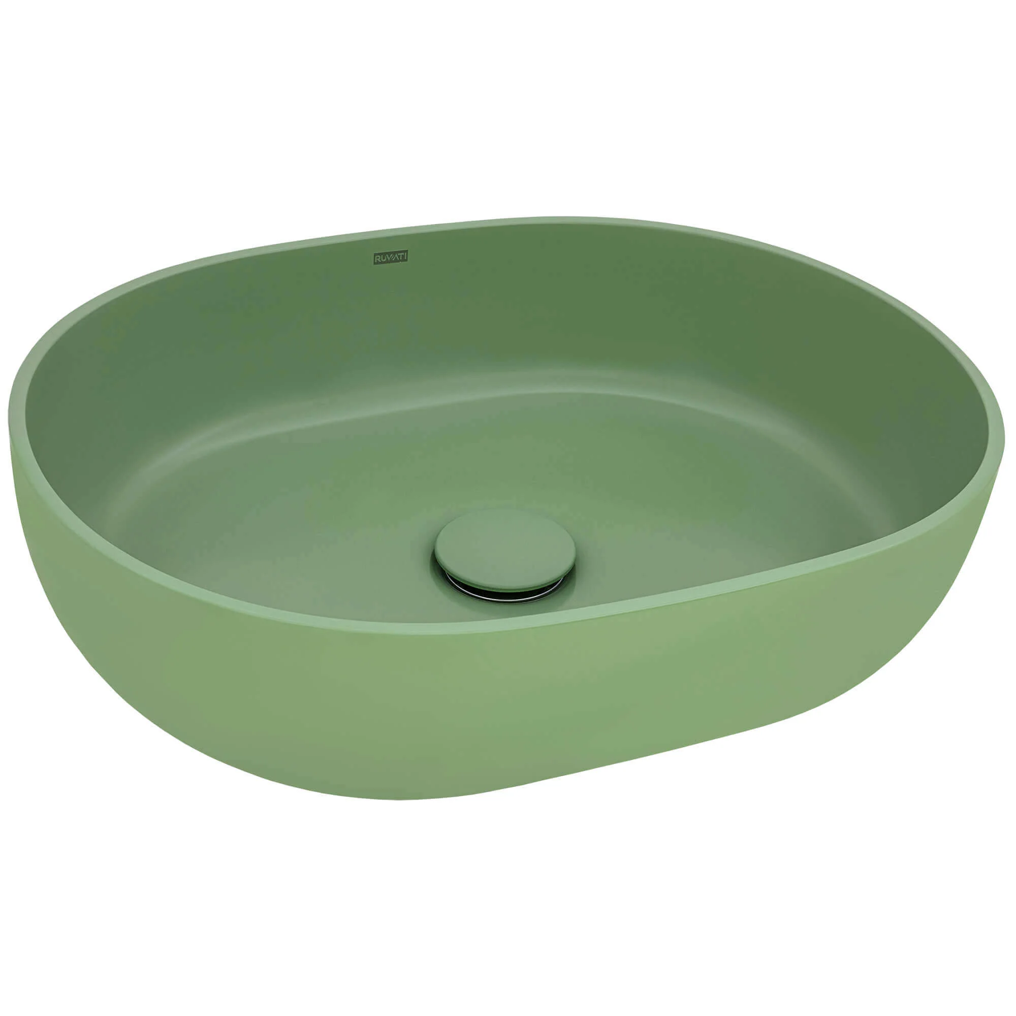 19" Solid Surface Bathroom Vessel Sink Avocado Lime Green - Image 4