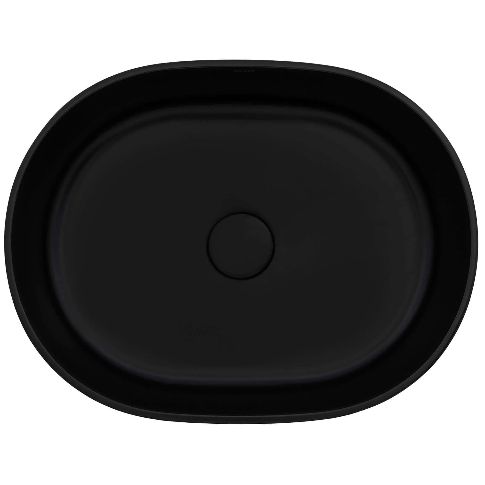 19" Solid Surface Modern Bathroom Vessel Sink Matte Black - Image 4