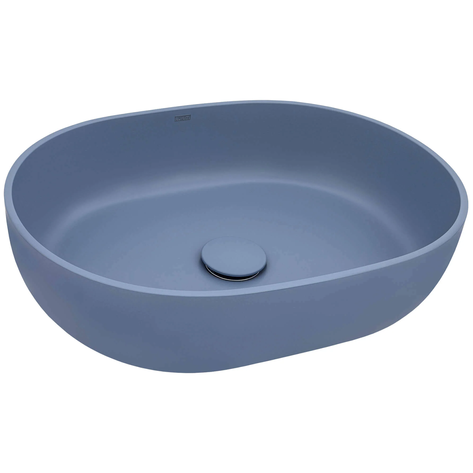 19" Solid Surface Modern Bathroom Vessel Sink Pacific Blue - Image 3