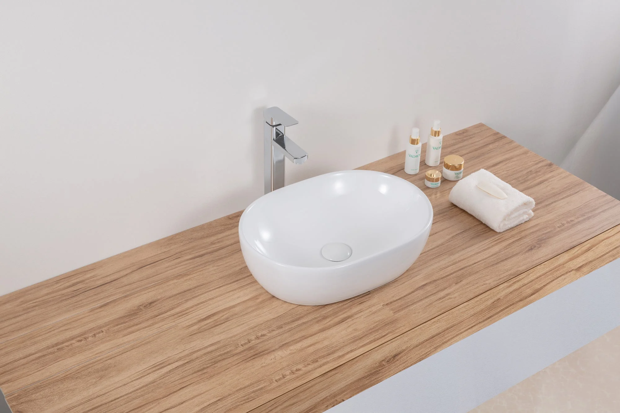 19 x 14 '' Bathroom Vessel Sink White Oval Above Counter Vanity Porcelain Ceramic - Image 2