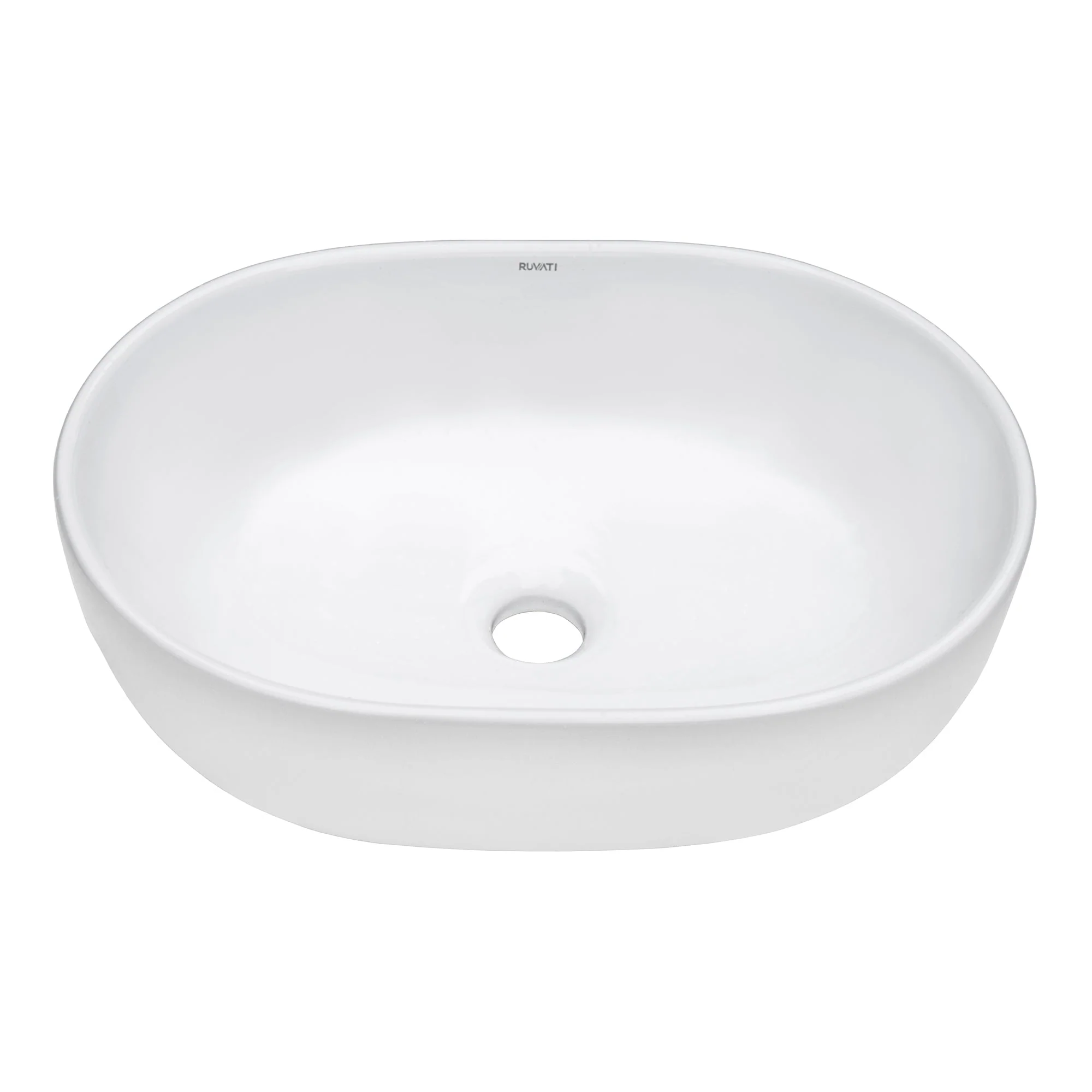 19 x 14 '' Bathroom Vessel Sink White Oval Above Counter Vanity Porcelain Ceramic - Image 3
