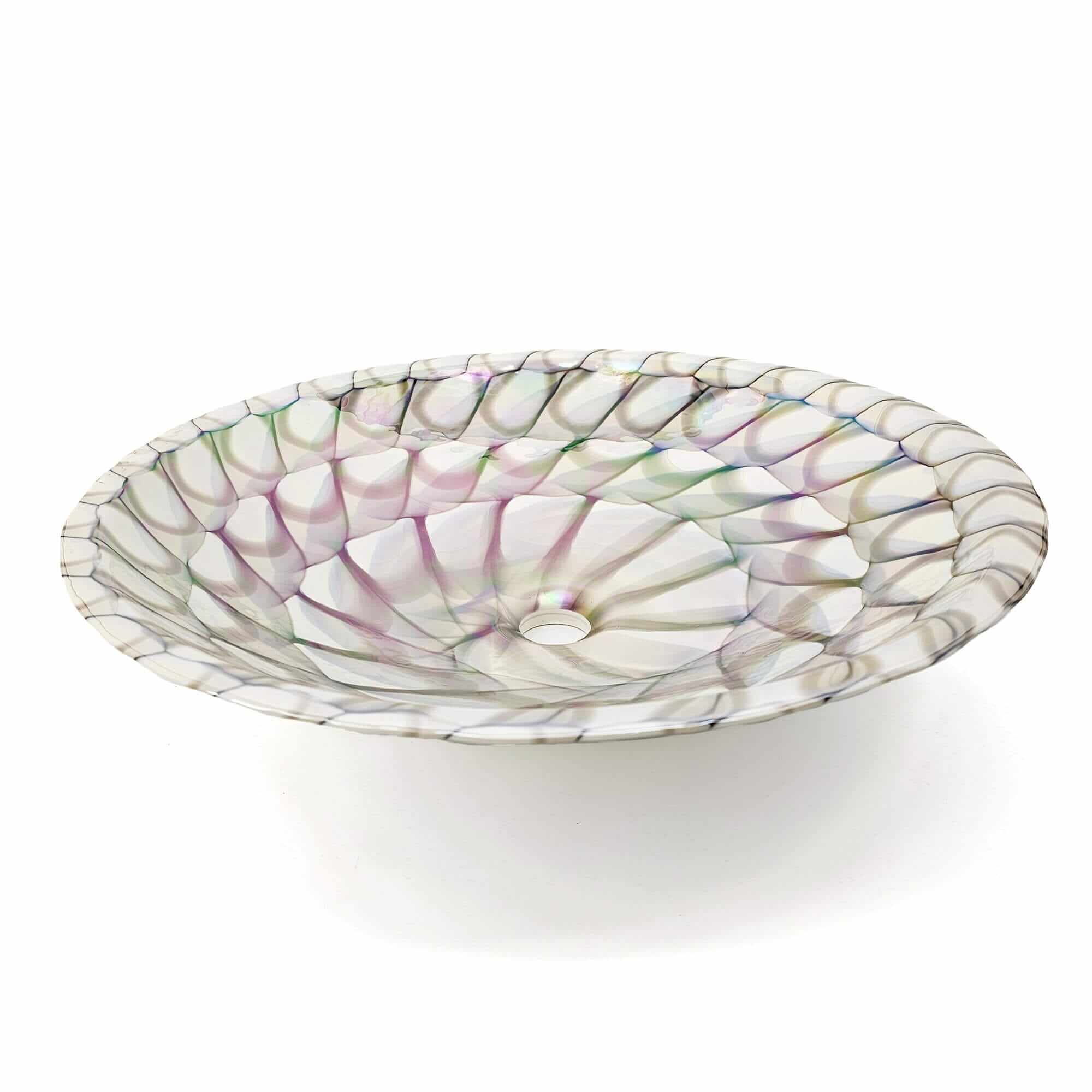 20 " Murano Glass Art Drop In Round Bathroom Sink Brown - Image 3