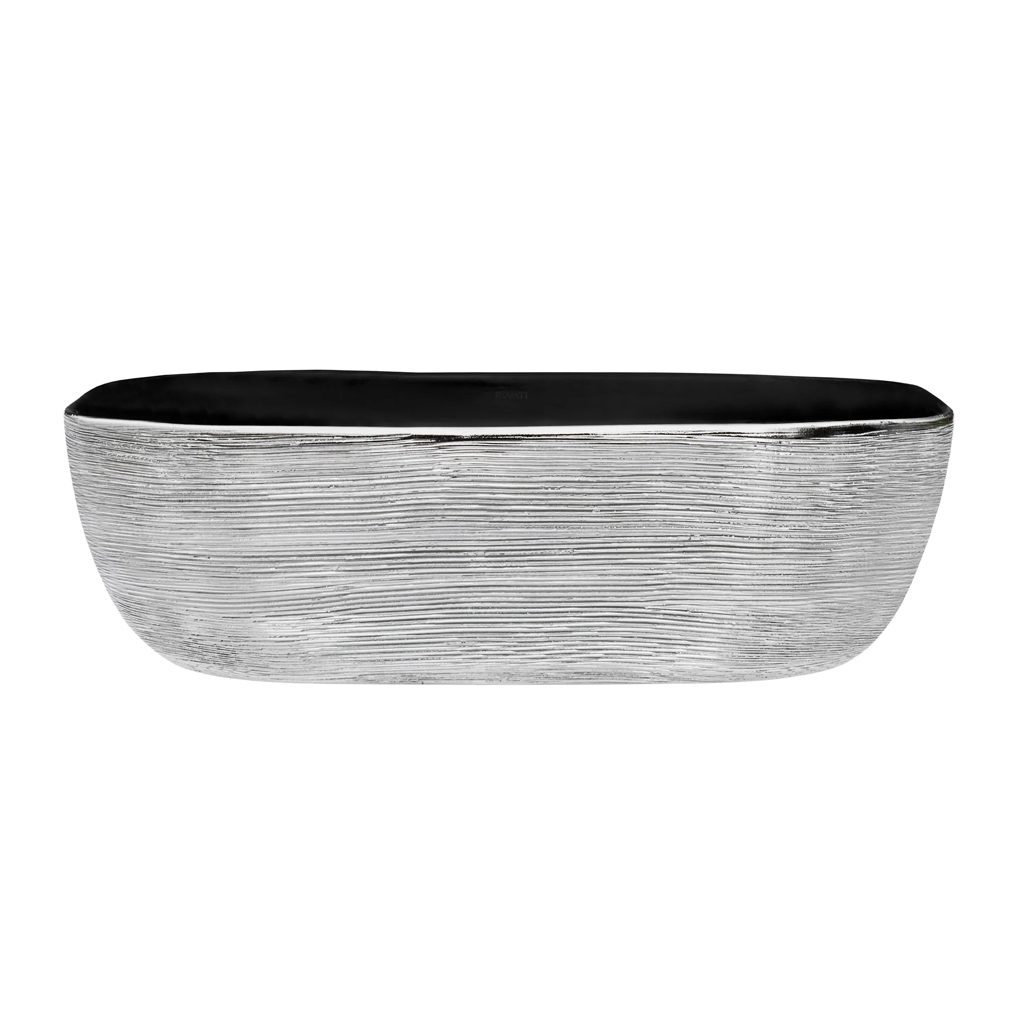 20 x 16 '' Bathroom Vessel Sink Silver Decorative Art Above Vanity Counter Black Ceramic - Image 3
