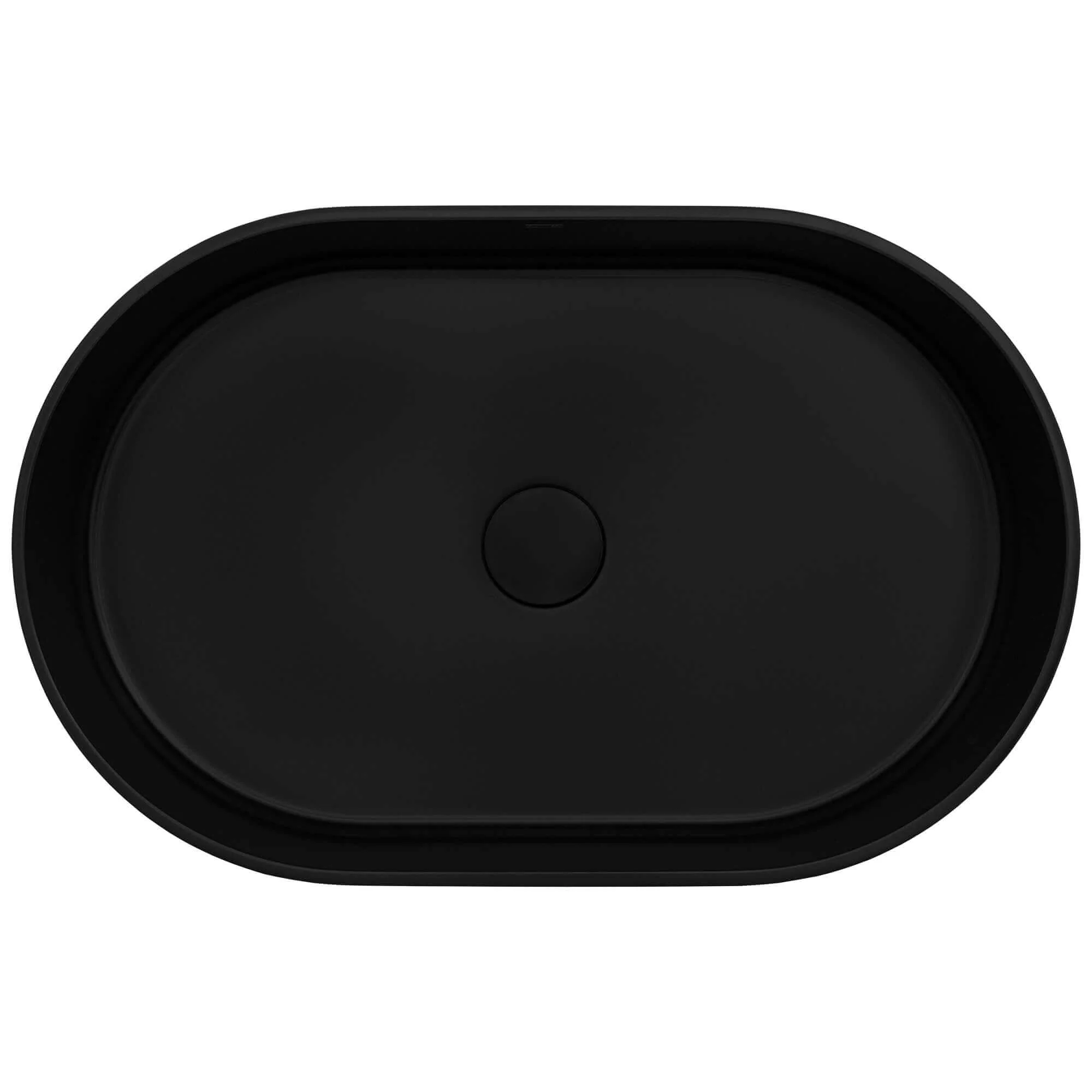 23" Solid Surface Modern Bathroom Vessel Sink Matte Black - Image 3