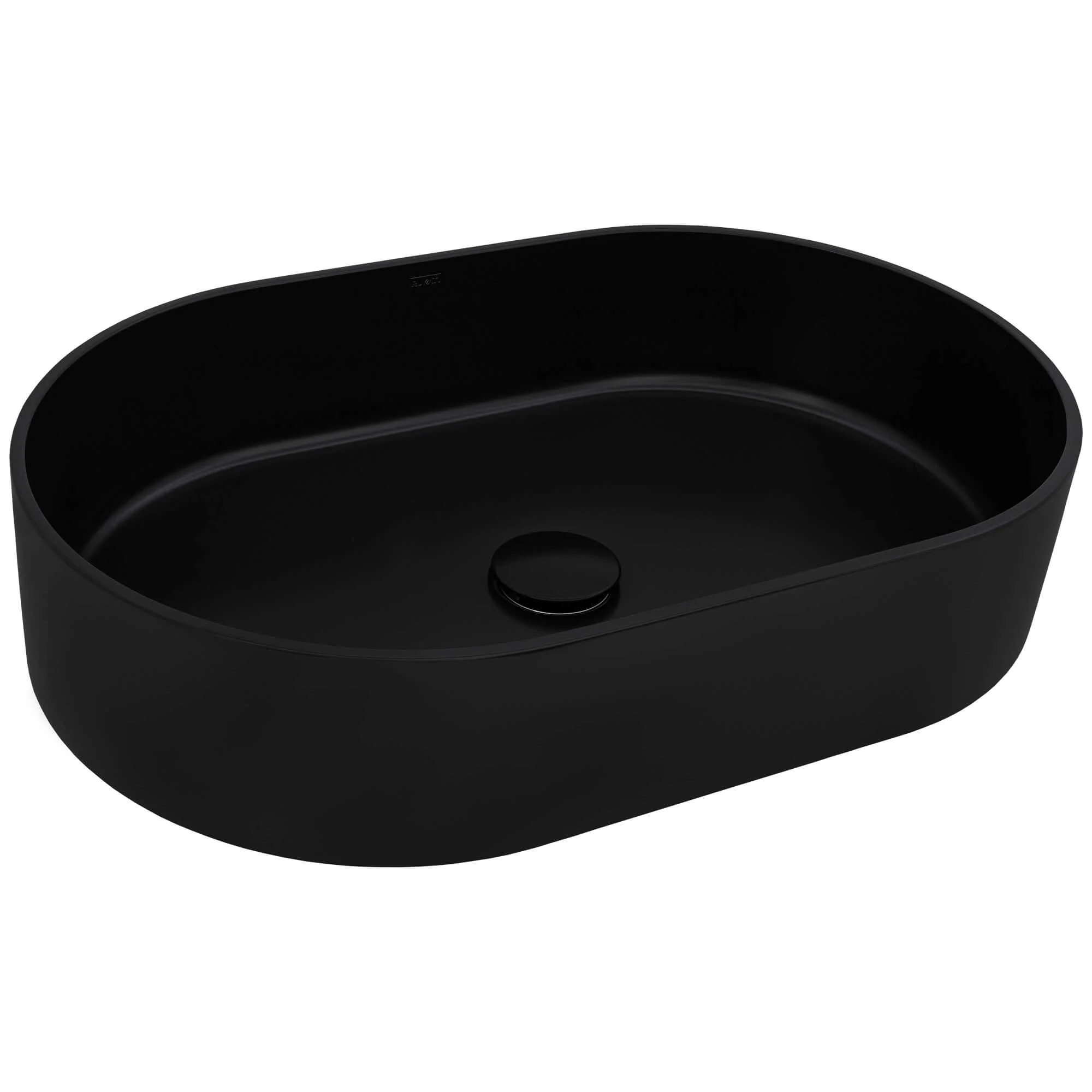 23" Solid Surface Modern Bathroom Vessel Sink Matte Black - Image 4