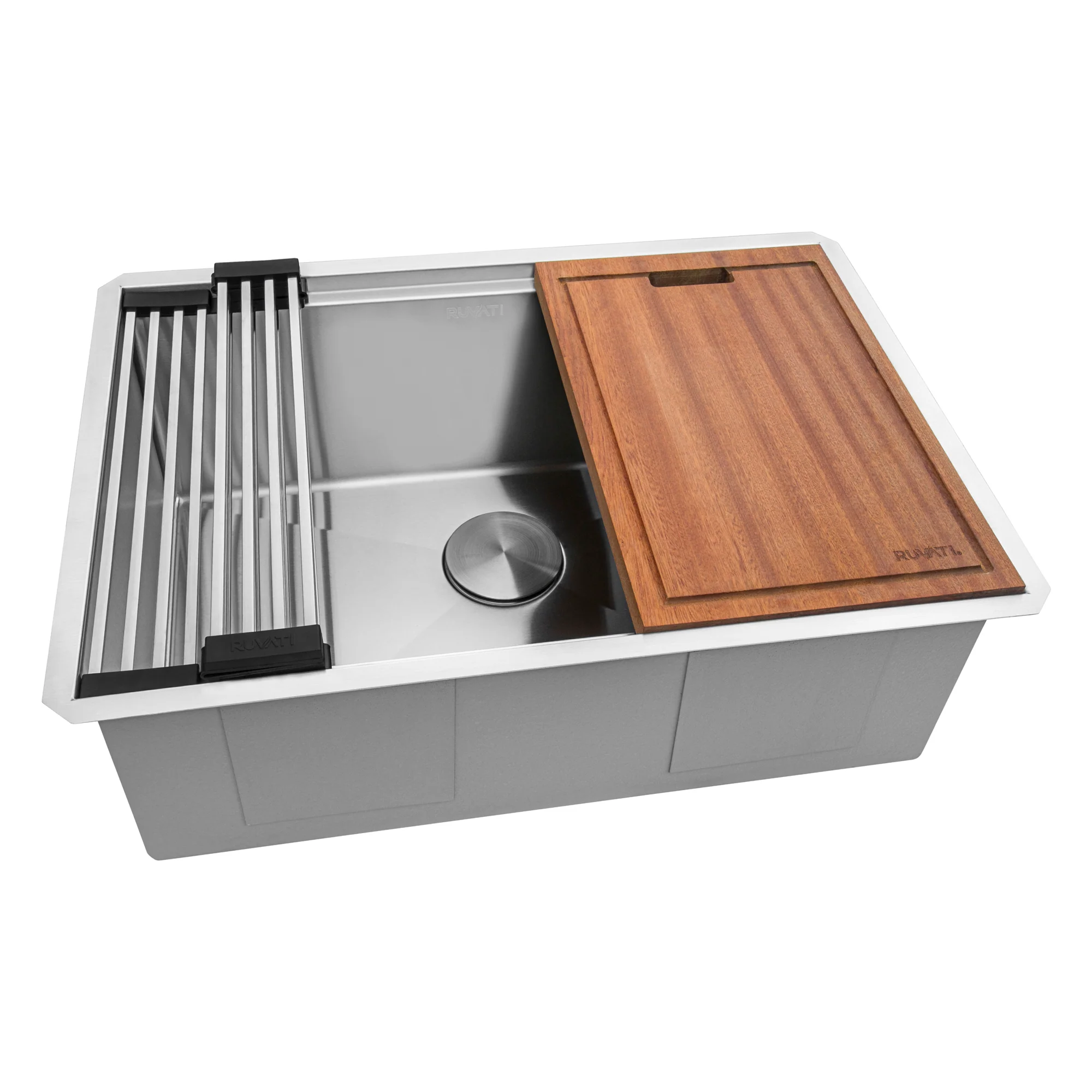 27'' Workstation Rounded Corners Undermount Ledge Kitchen Sink with Accessories - Image 3