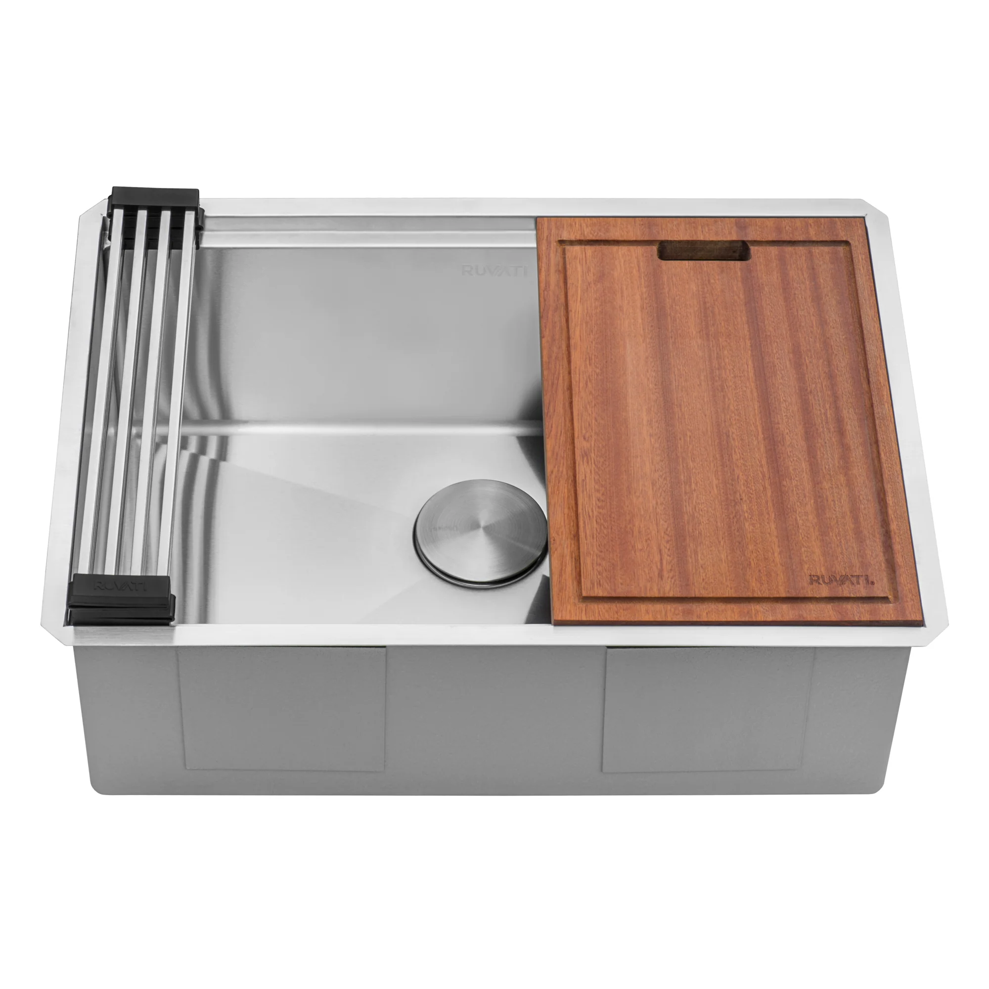 27'' Workstation Rounded Corners Undermount Ledge Kitchen Sink with Accessories - Image 4