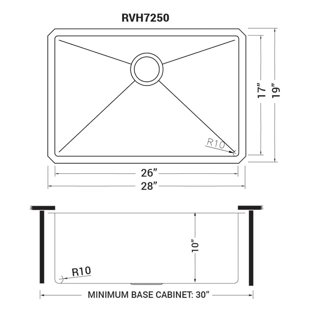 28-inch Undermount 16 Gauge Stainless Steel Sink Single Bowl - Image 5
