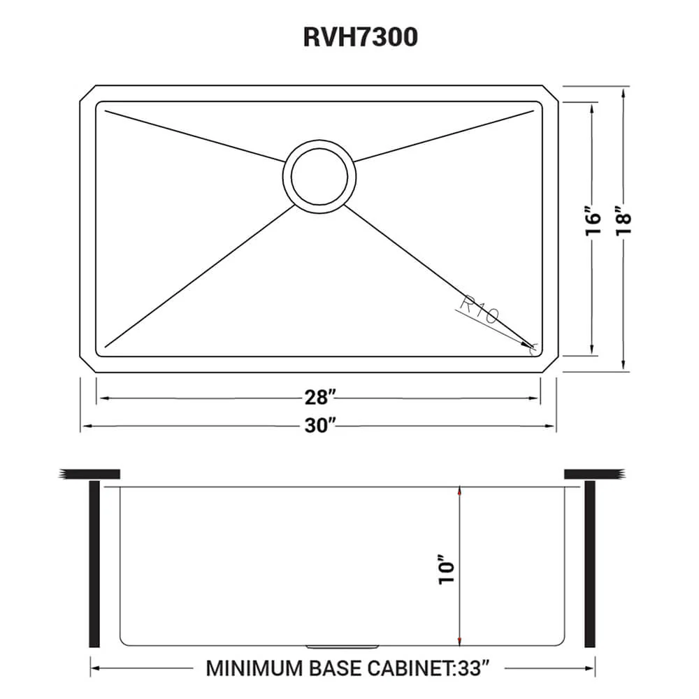 30-inch Undermount 16 Gauge Stainless Steel Sink Single Bowl - Image 5
