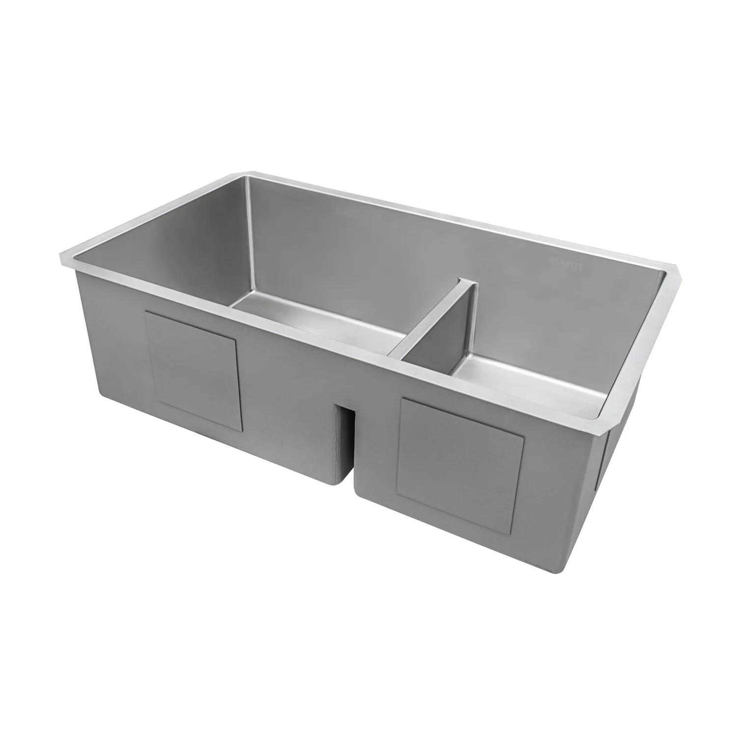 30-'' Low-Divide Undermount Rounded Corners 60/40 Double Bowl 16 Gauge Stainless Steel Kitchen Sink - Image 3