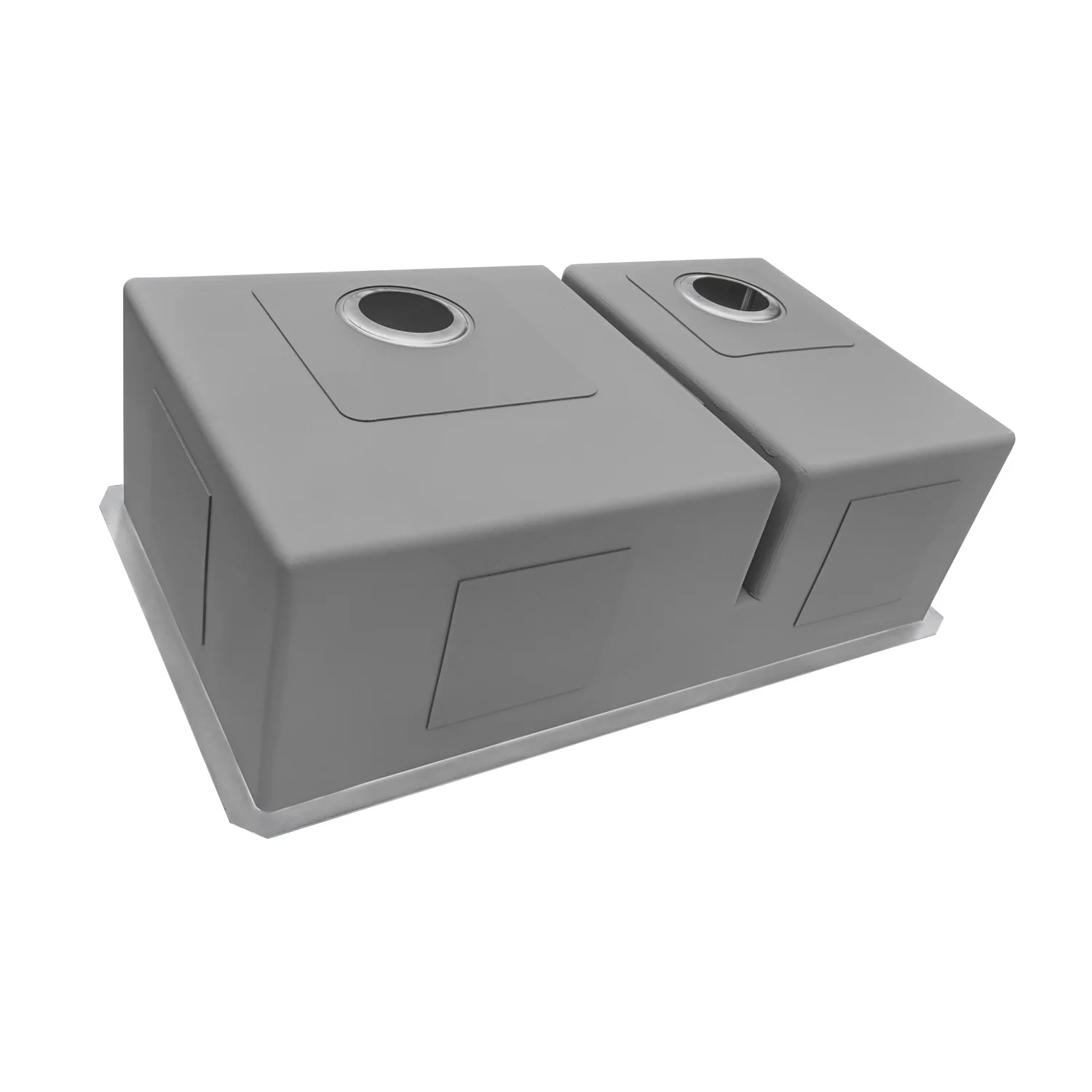 30-'' Low-Divide Undermount Rounded Corners 60/40 Double Bowl 16 Gauge Stainless Steel Kitchen Sink - Image 4