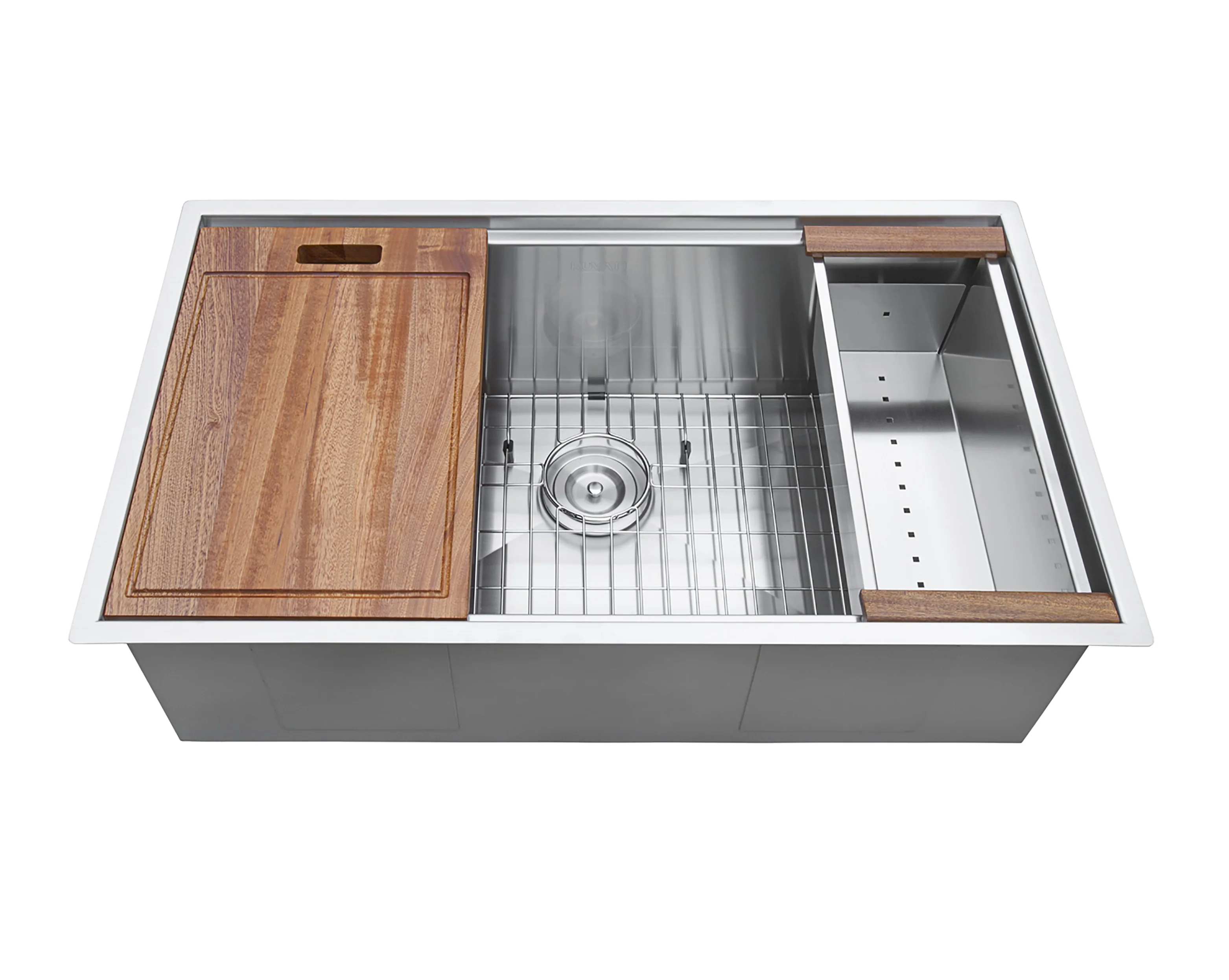 30'' Workstation Rounded Corners Undermount Ledge Kitchen Sink with Accessories - Image 2