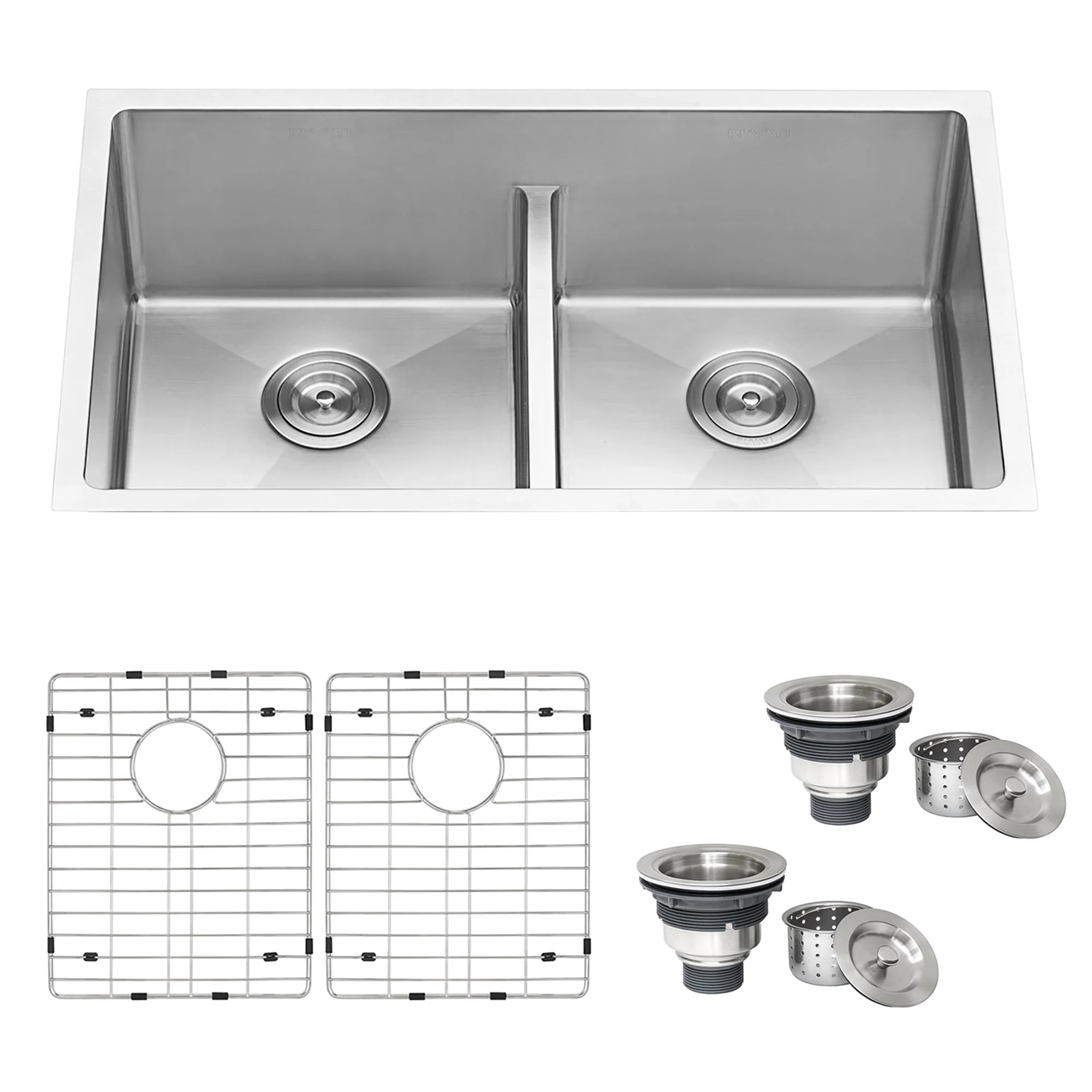 30x19 Low Divide 50/50 Double Basin Sink - Image 2