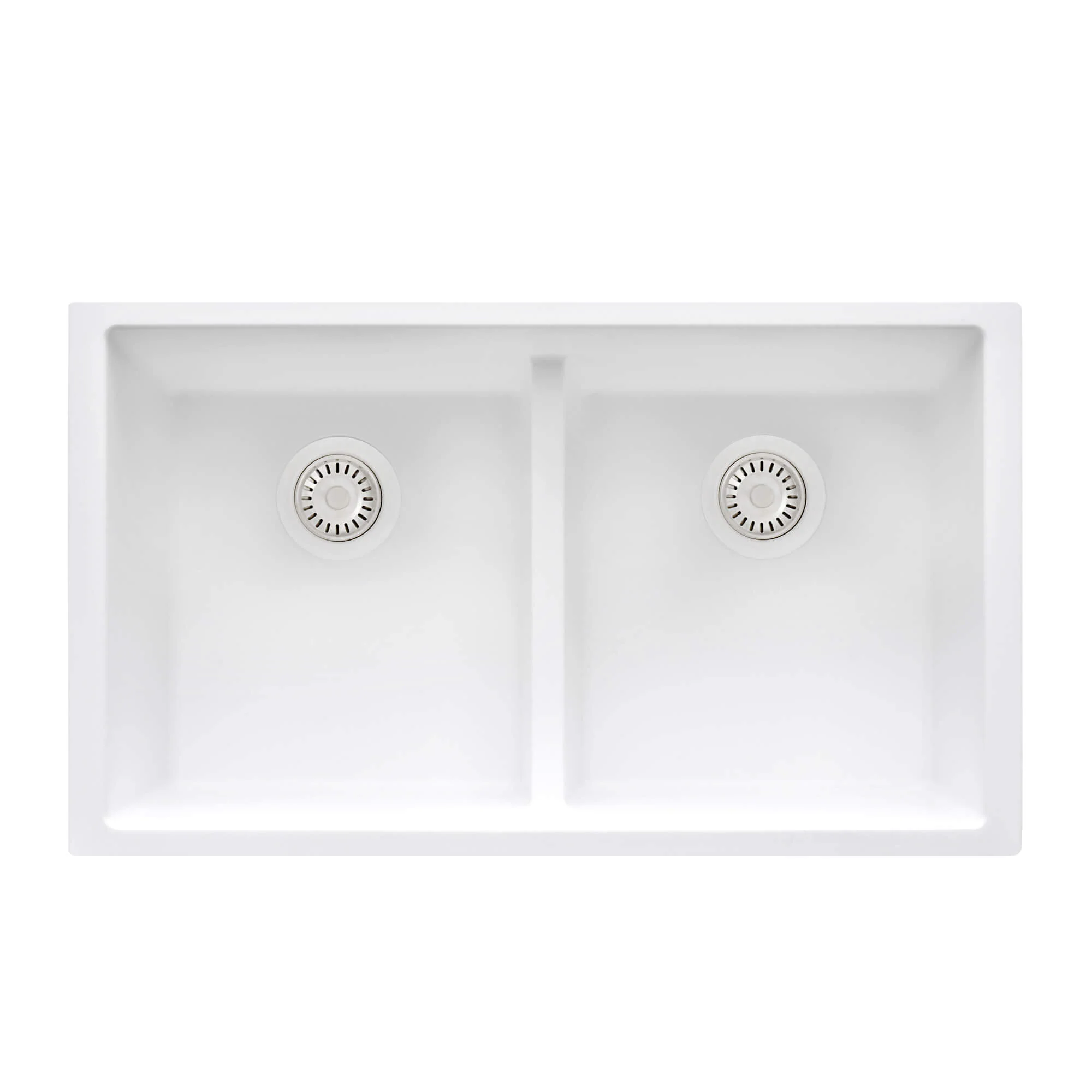 33" Arctic White Granite Composite Double Basin Sink