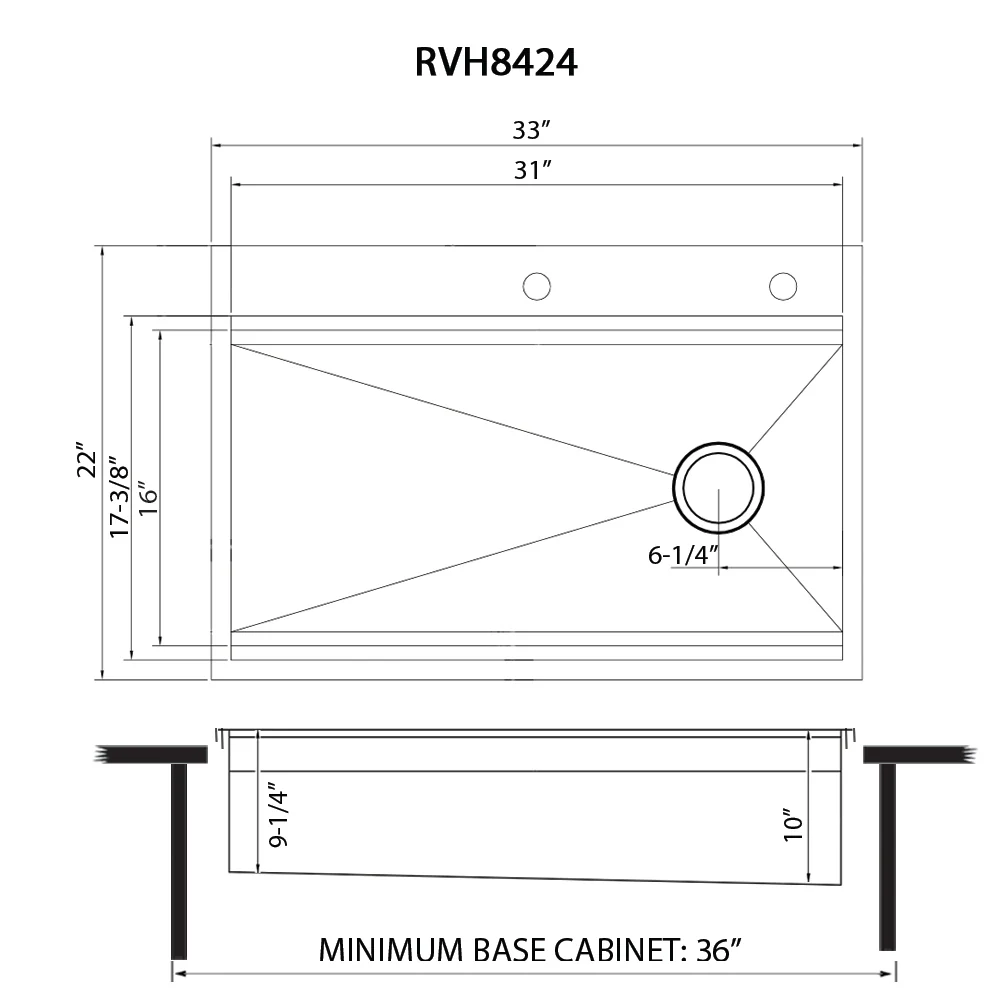 33-'' Workstation Two-Tiered Ledge Kitchen Sink Drop-in Topmount 16 Gauge Stainless Steel - Image 6