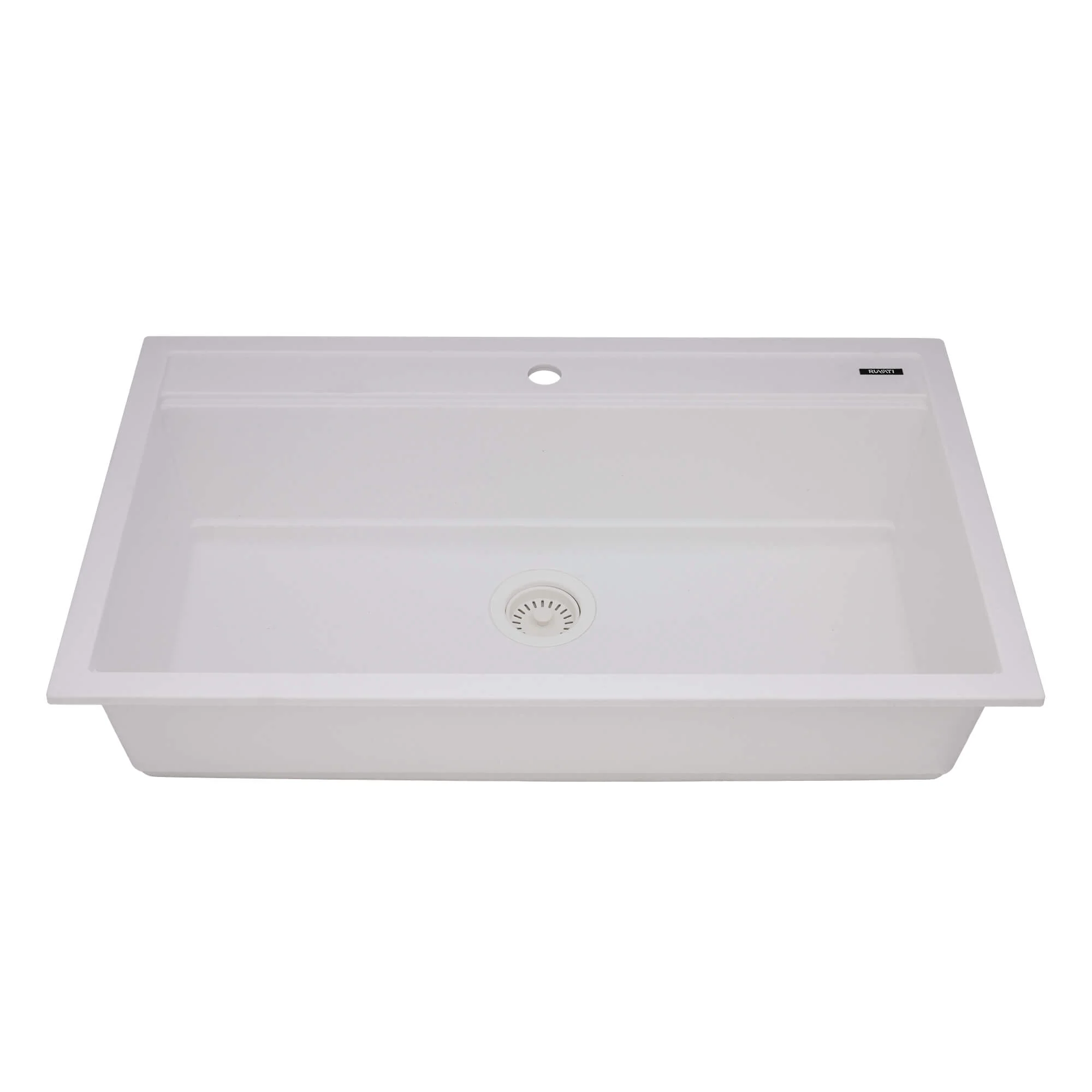 34" Granite Workstation Drop-in Topmount Kitchen Sink Matte White - Image 3