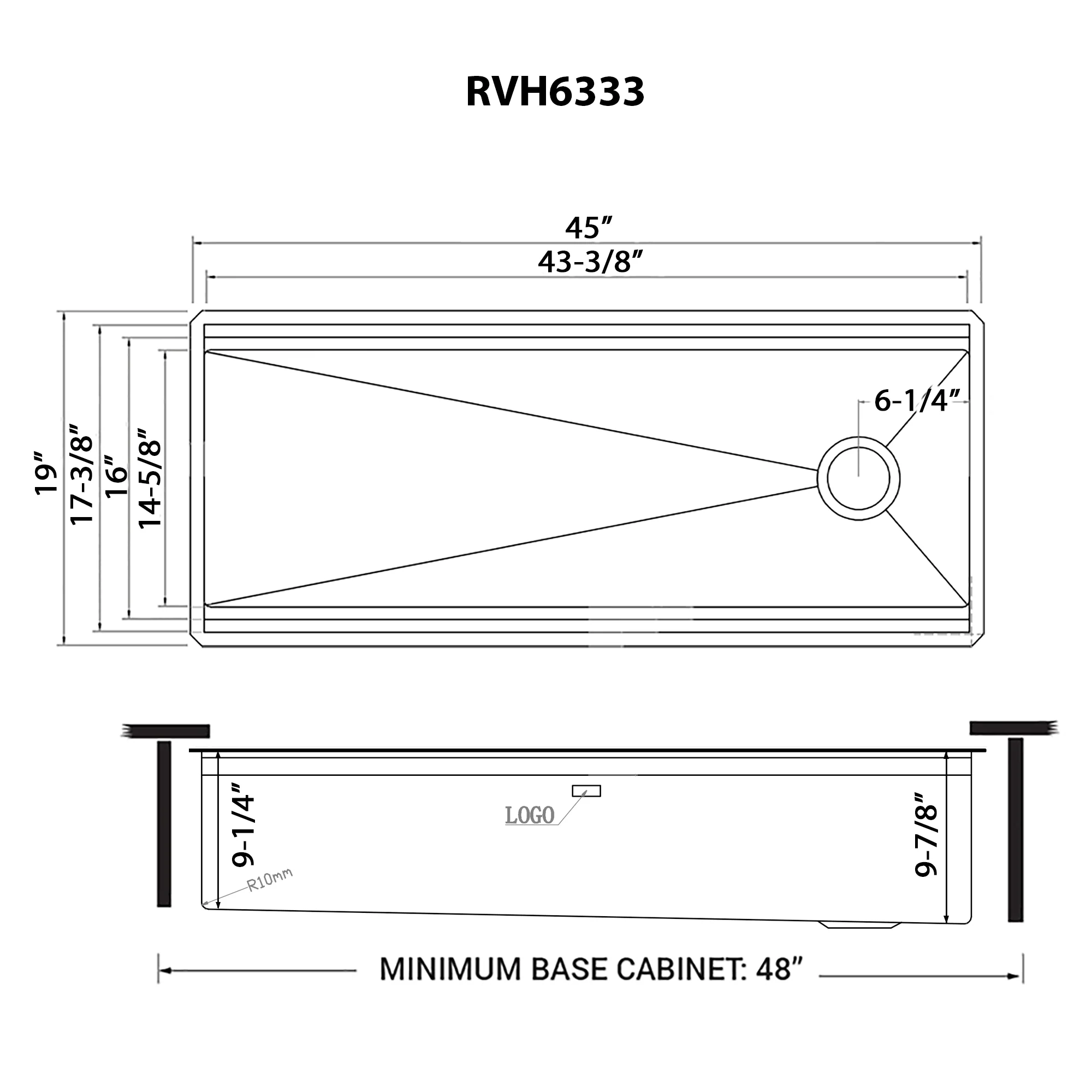 45-inch Polished Brass Matte Gold Stainless Steel Workstation Two-Tiered Ledge Undermount Kitchen Sink - Image 6