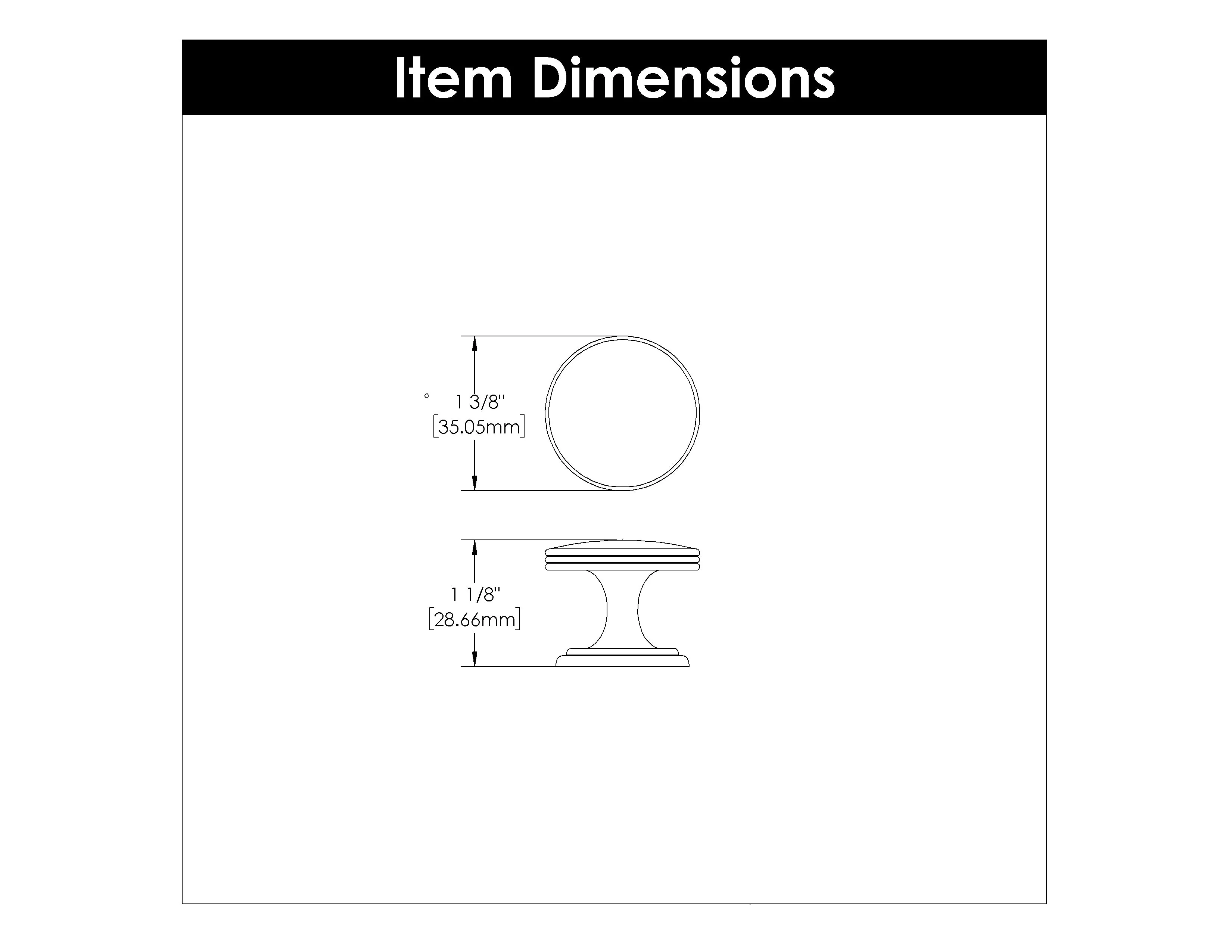 American Diner Knob 1-3/8 Inch Diameter Vintage Bronze Finish - Image 3