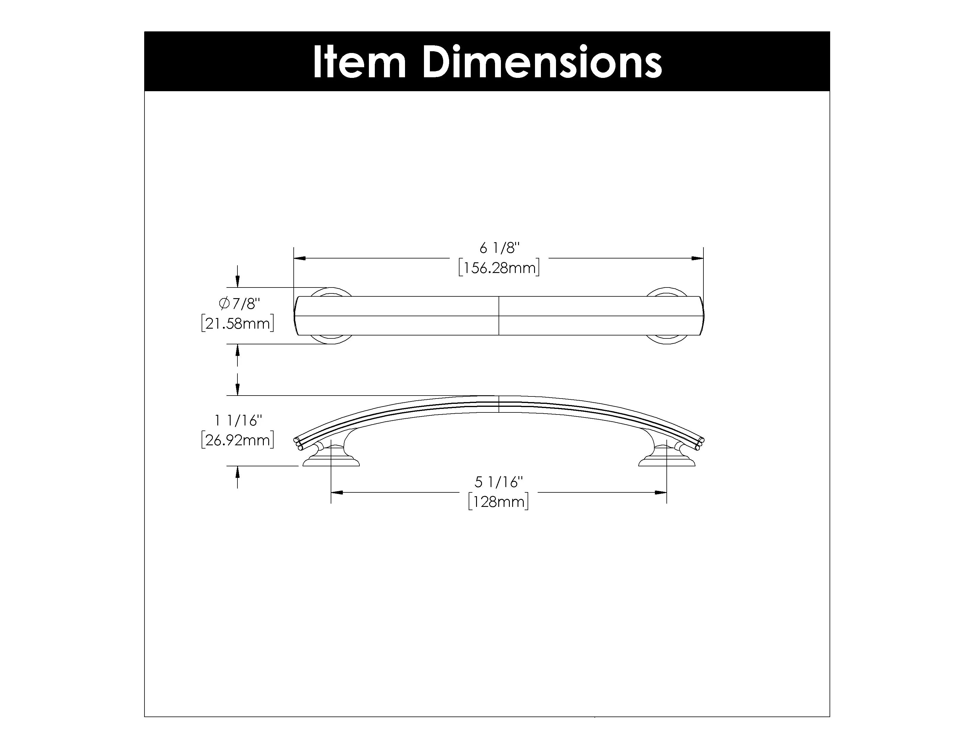 American Diner Pull 5-1/16 Inch (128mm) Center to Center Satin Nickel Finish - Image 3