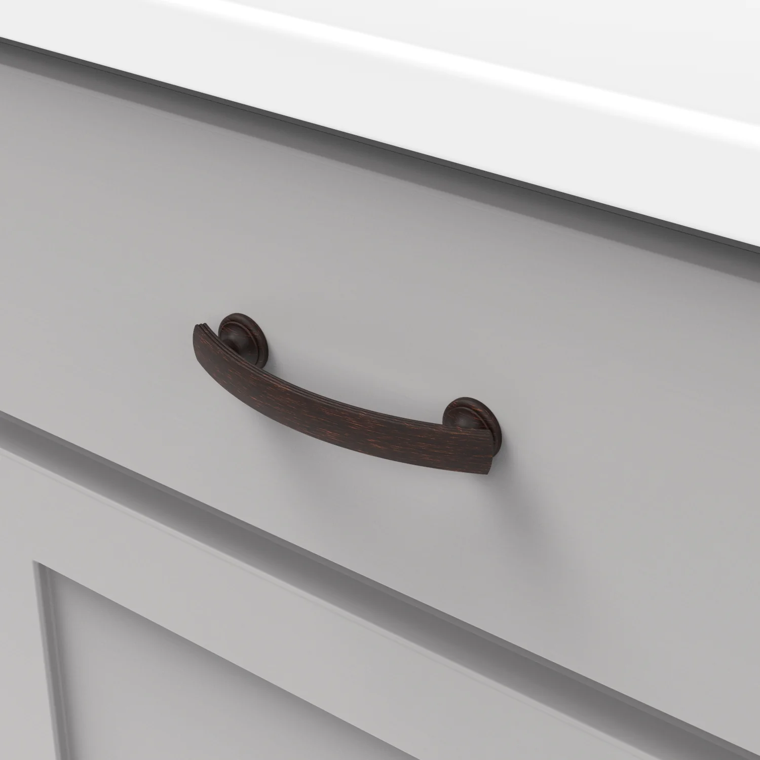 American Diner Pull 3-3/4 Inch (96mm) Center to Center Vintage Bronze Finish - Image 4