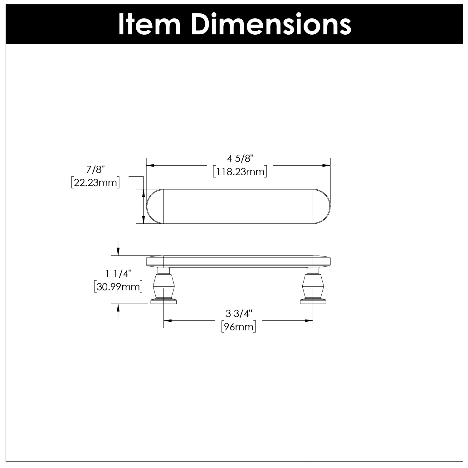 Anders Pull 3-3/4 Inch (96mm) Center to Center Matte Black Finish - Image 4