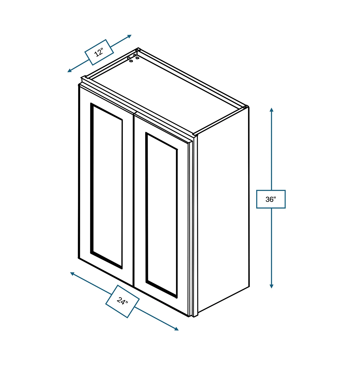 Annapolis Blue 24 in. Wide x 12 in. Deep x 36 in. Tall - Wall Shaker Cabinet
