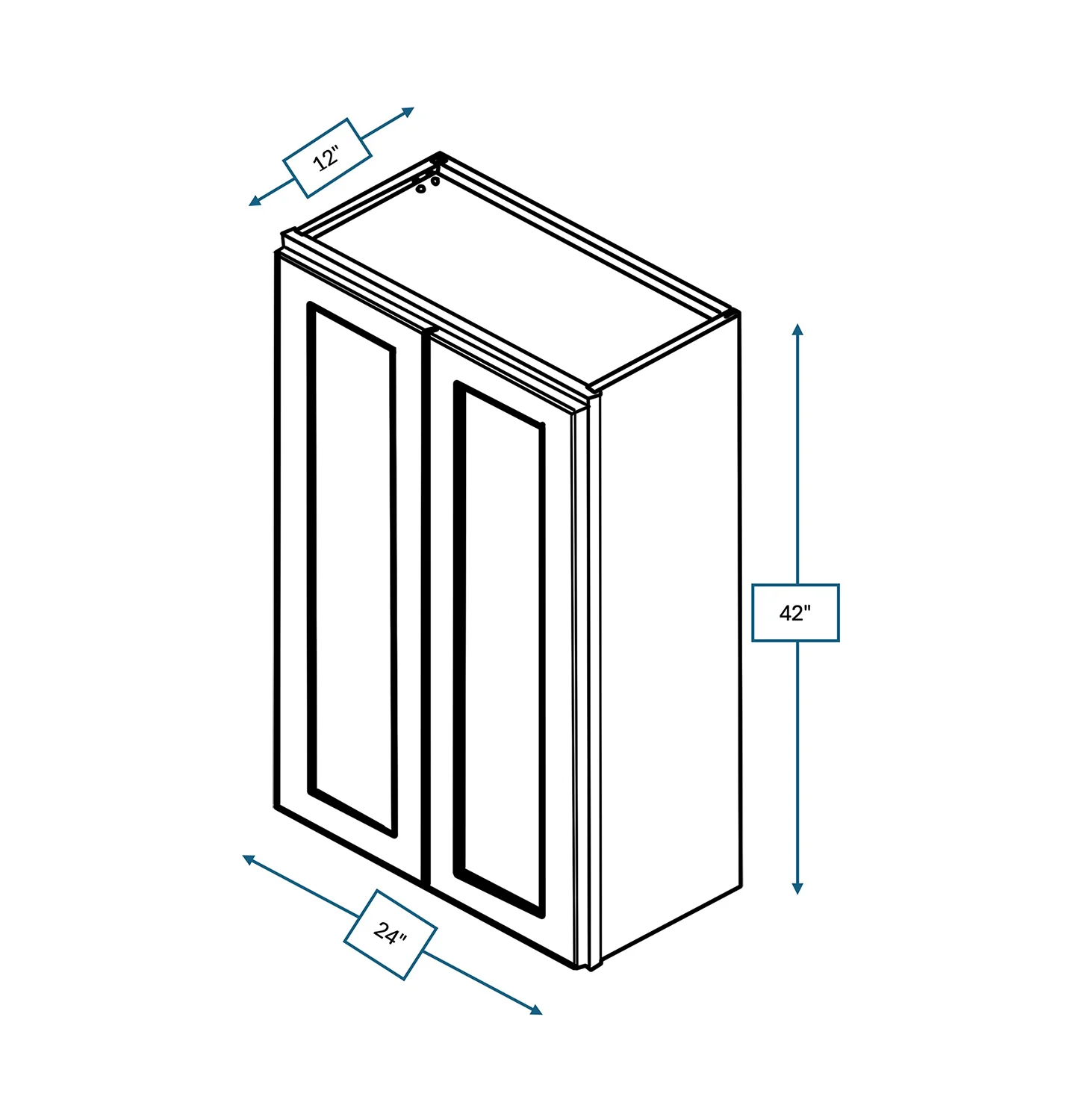Annapolis Blue 24 in. Wide x 12 in. Deep x 42 in. Tall - Wall Shaker Cabinet