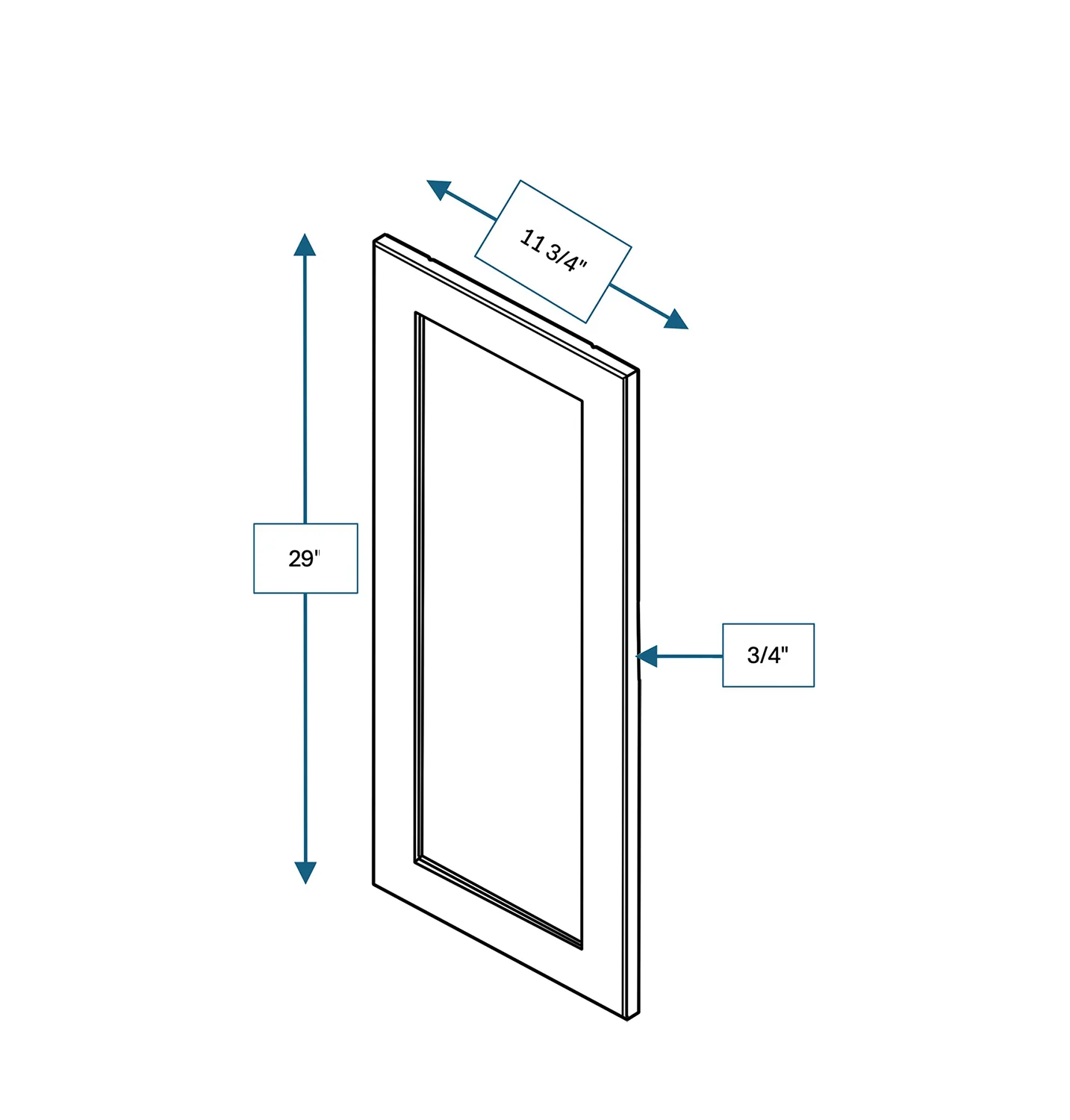 Annapolis Blue 12 in. Wide x .75 in. Deep x 30 in. Tall - Wall End Panel for Shaker Cabinet