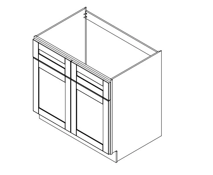 Annapolis Blue 36 in. Wide x 24 in. Deep x 34.5 in. Tall - Sink Base Shaker Cabinet - Image 2