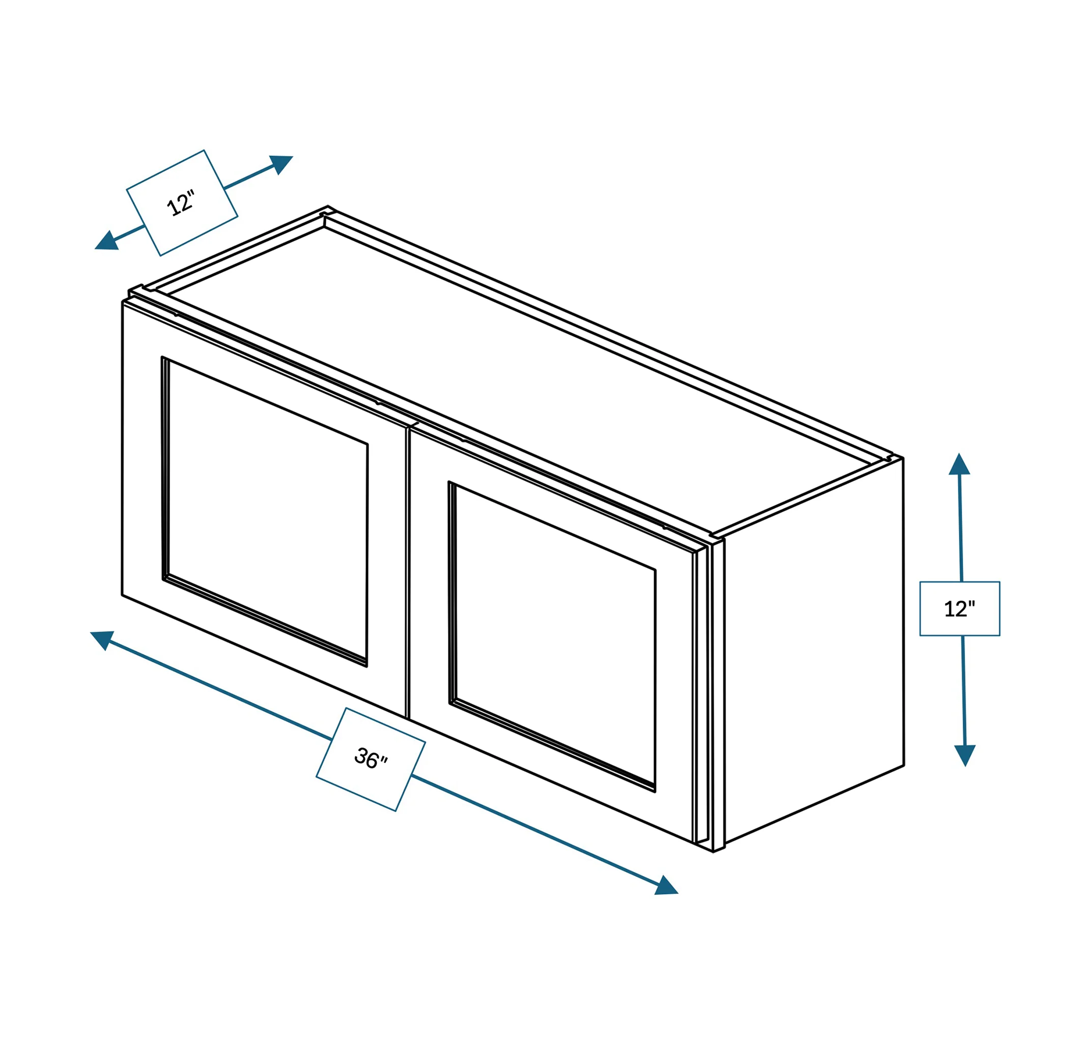 Annapolis Blue 36 in. Wide x 12 in. Deep x 15 in. Tall - Wall Shaker Cabinet
