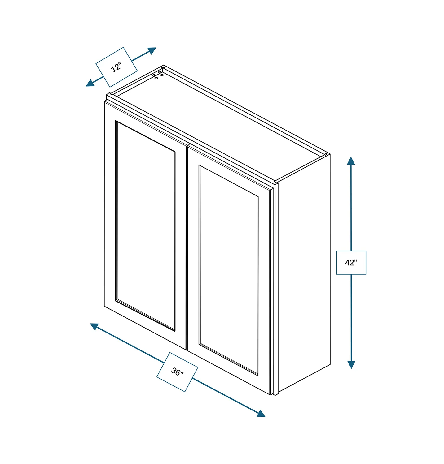 Annapolis Blue 36 in. Wide x 12 in. Deep x 42 in. Tall - Wall Shaker Cabinet