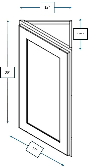 Annapolis Blue 17 in. Wide x 12 in. Deep x 36 in. Tall - Wall Angle Shaker Cabinet