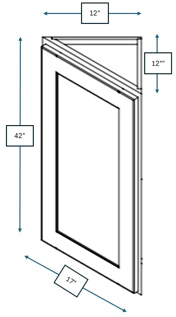 Annapolis Blue 17 in. Wide x 12 in. Deep x 42 in. Tall - Wall Angle Shaker Cabinet