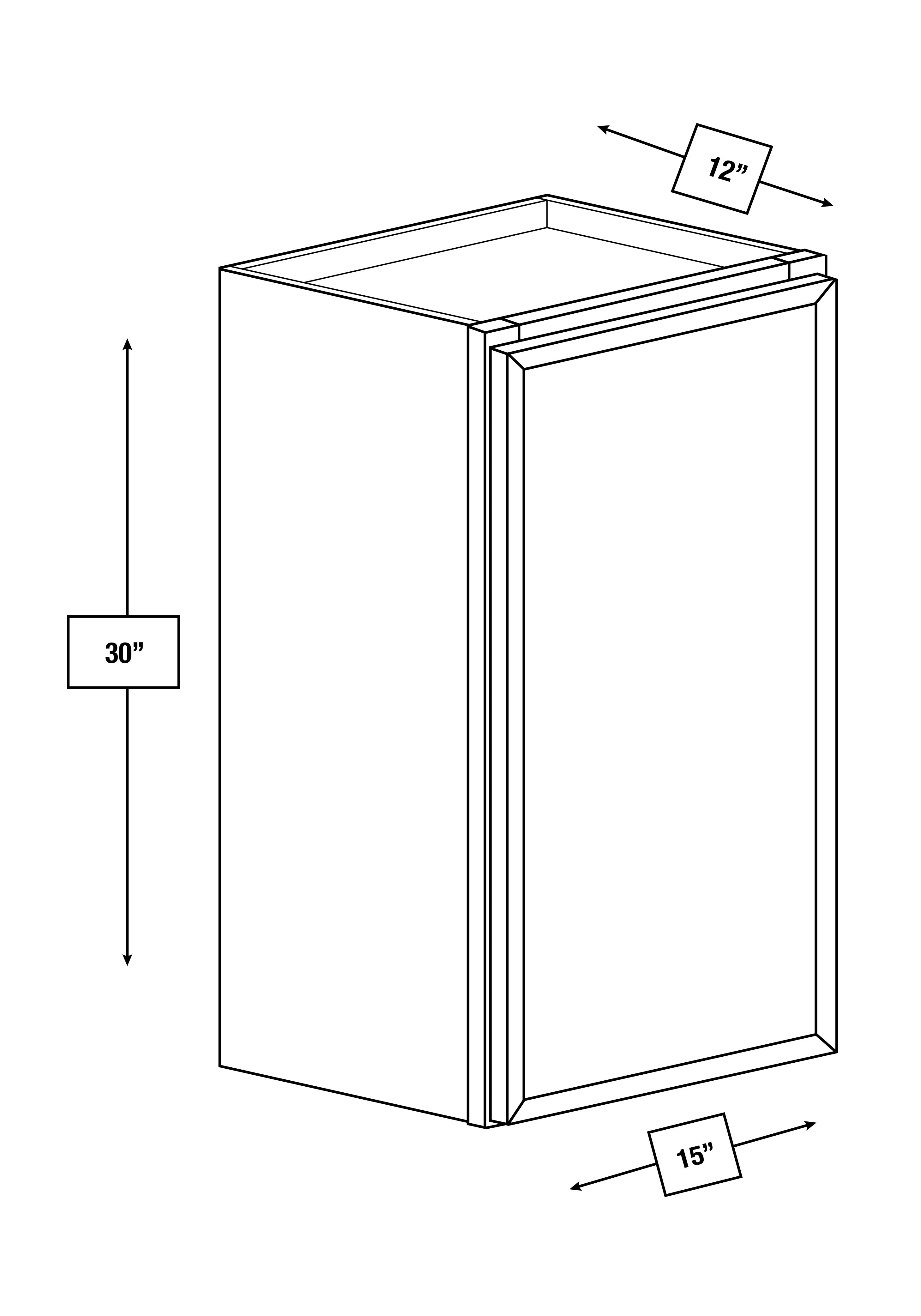 Arctic Mist Slim Shaker 15 in. x 30 in. Wall Cabinet