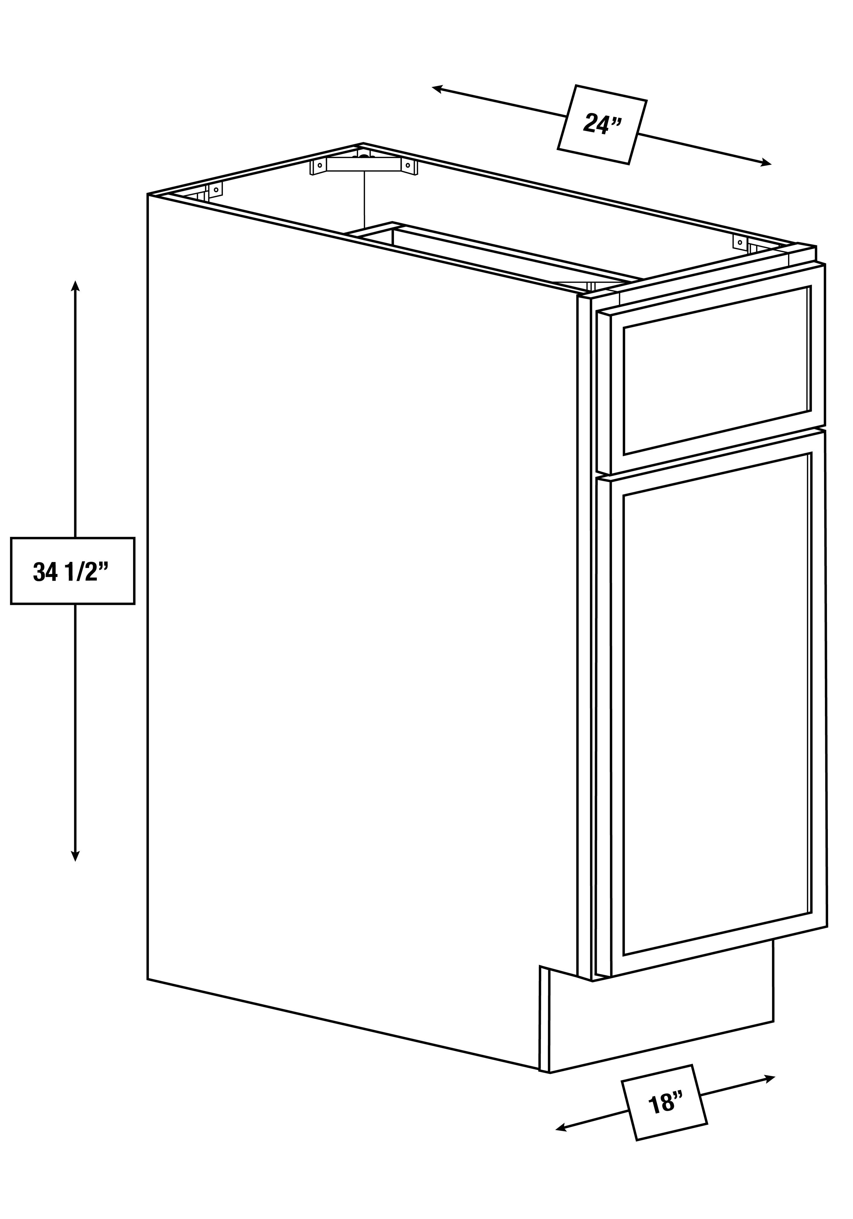 Arctic Mist Slim Shaker 18 in. Base Cabinet