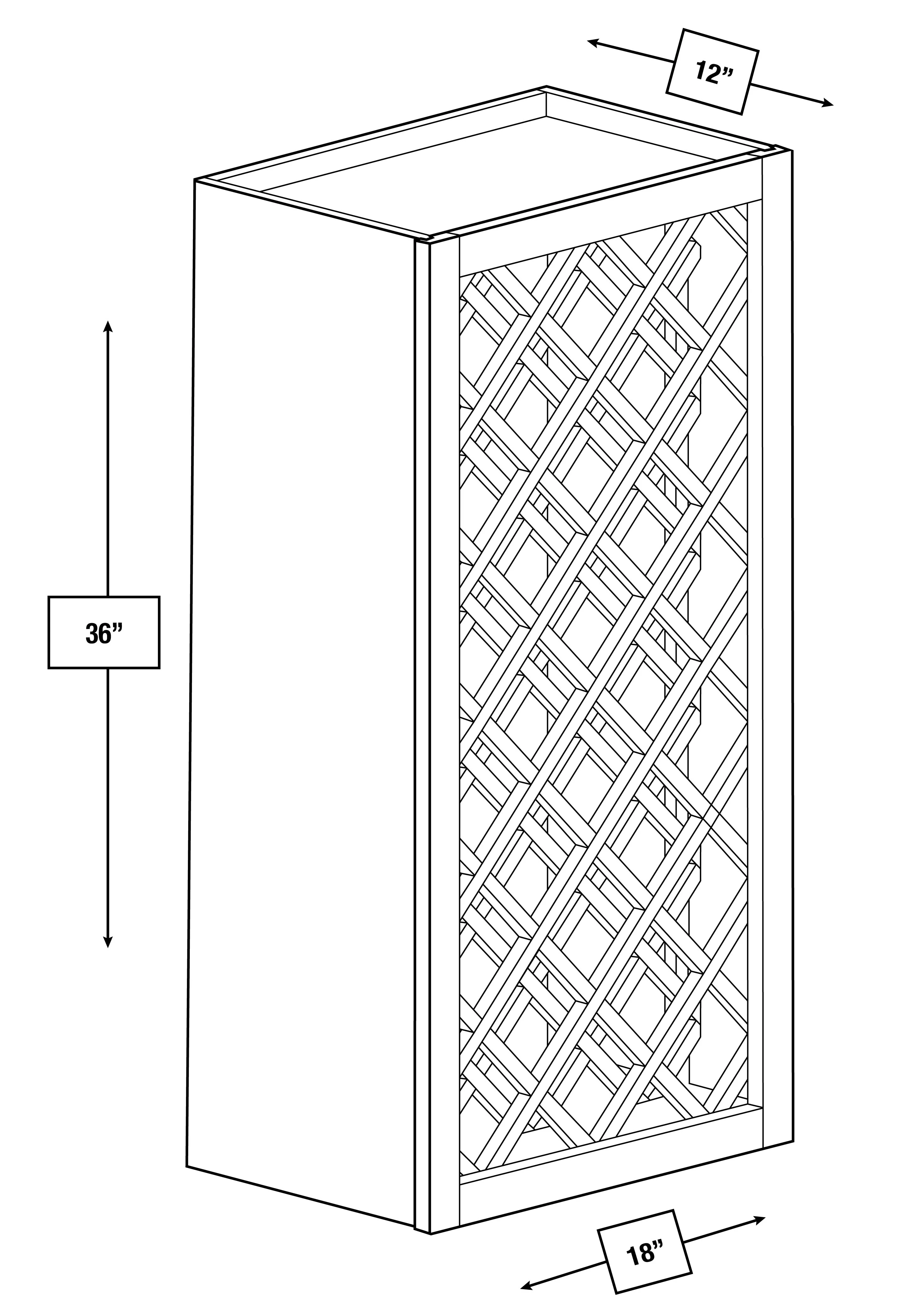 Arctic Mist Slim Shaker 18 in. x 36 in. Wine Rack