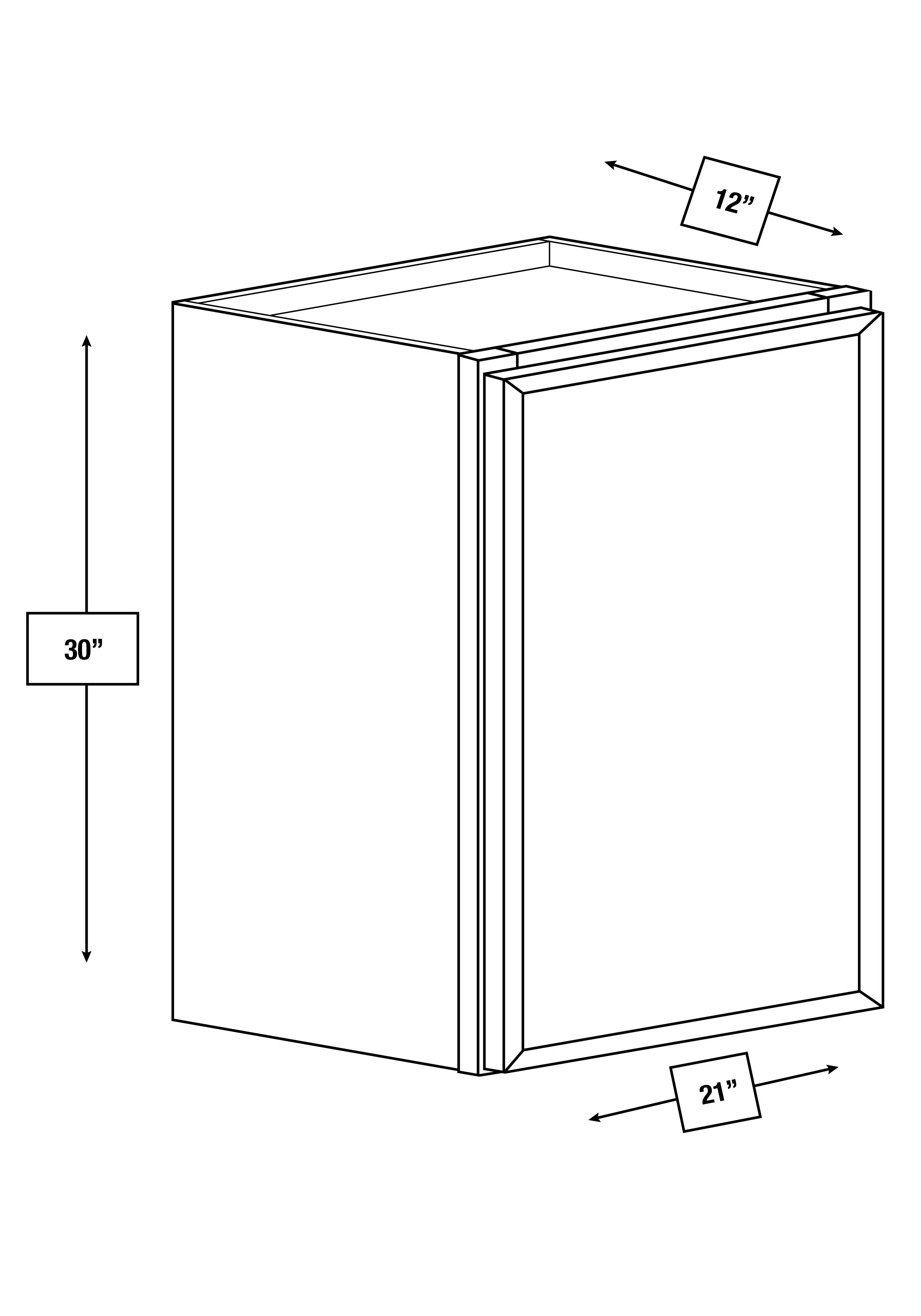 Arctic Mist Slim Shaker 21 in. x 30 in. Wall Cabinet